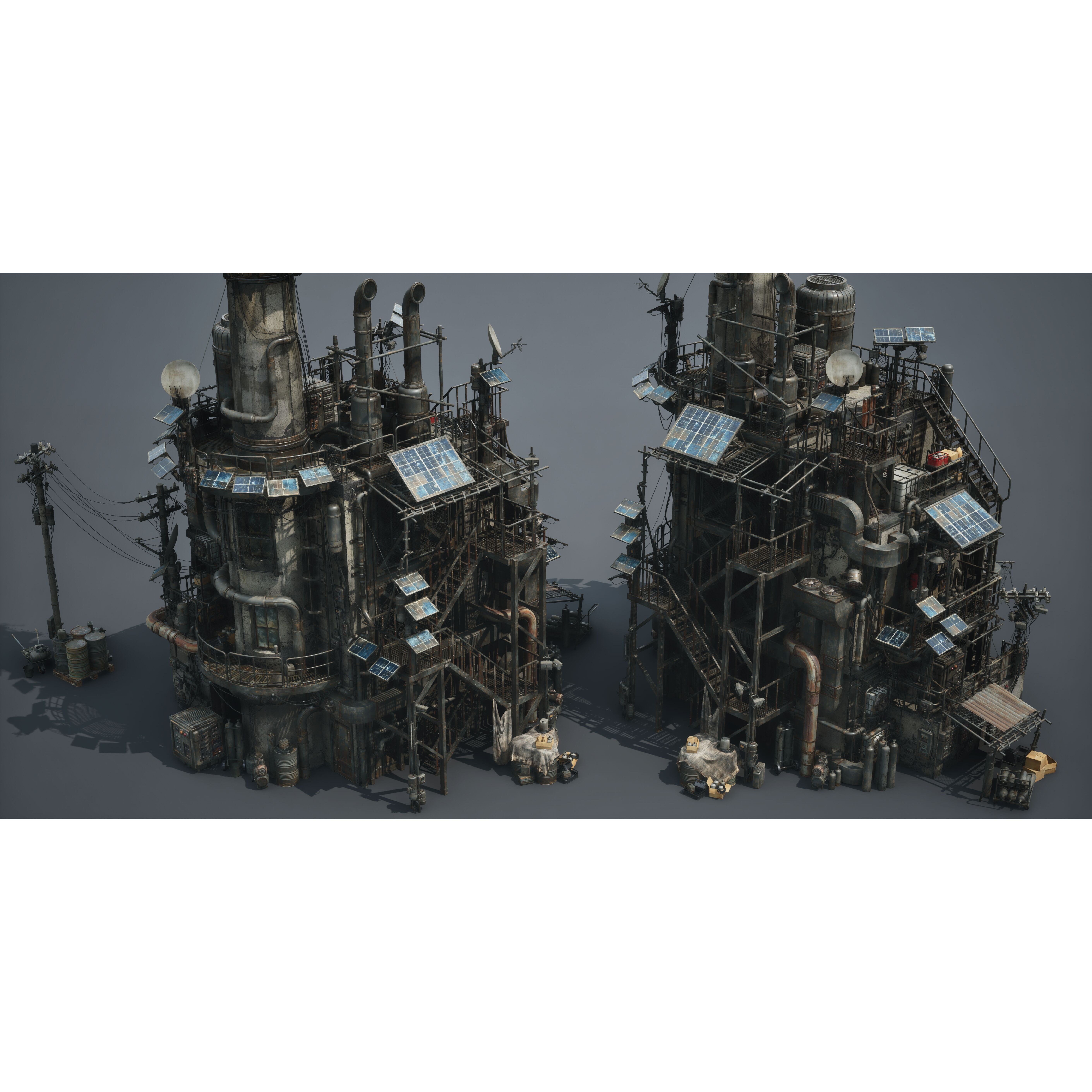 Post Apocalypse Survivor Environment Kitbash - Low-Poly 3D Model - View 22