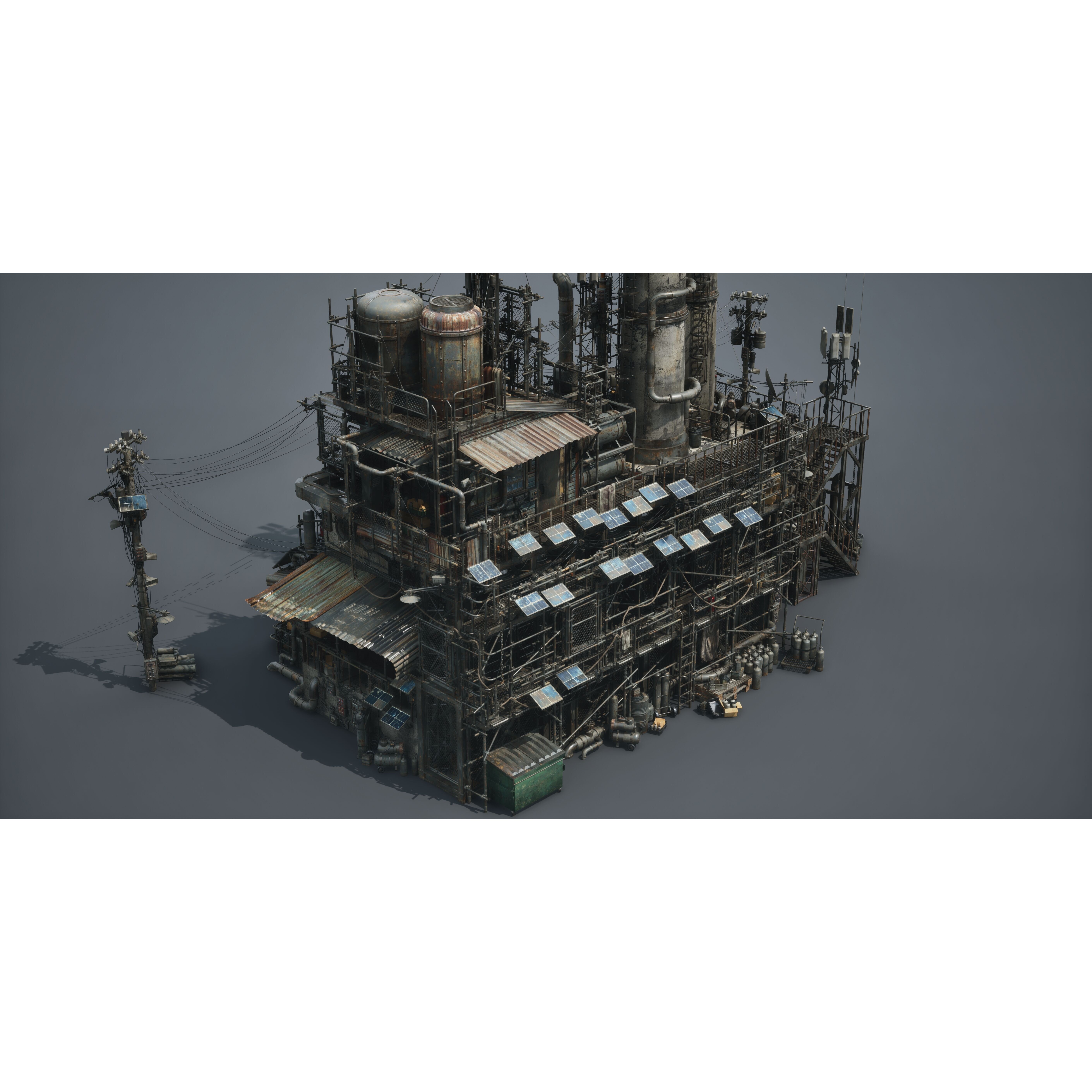 Post Apocalypse Survivor Environment Kitbash - Low-Poly 3D Model - View 24