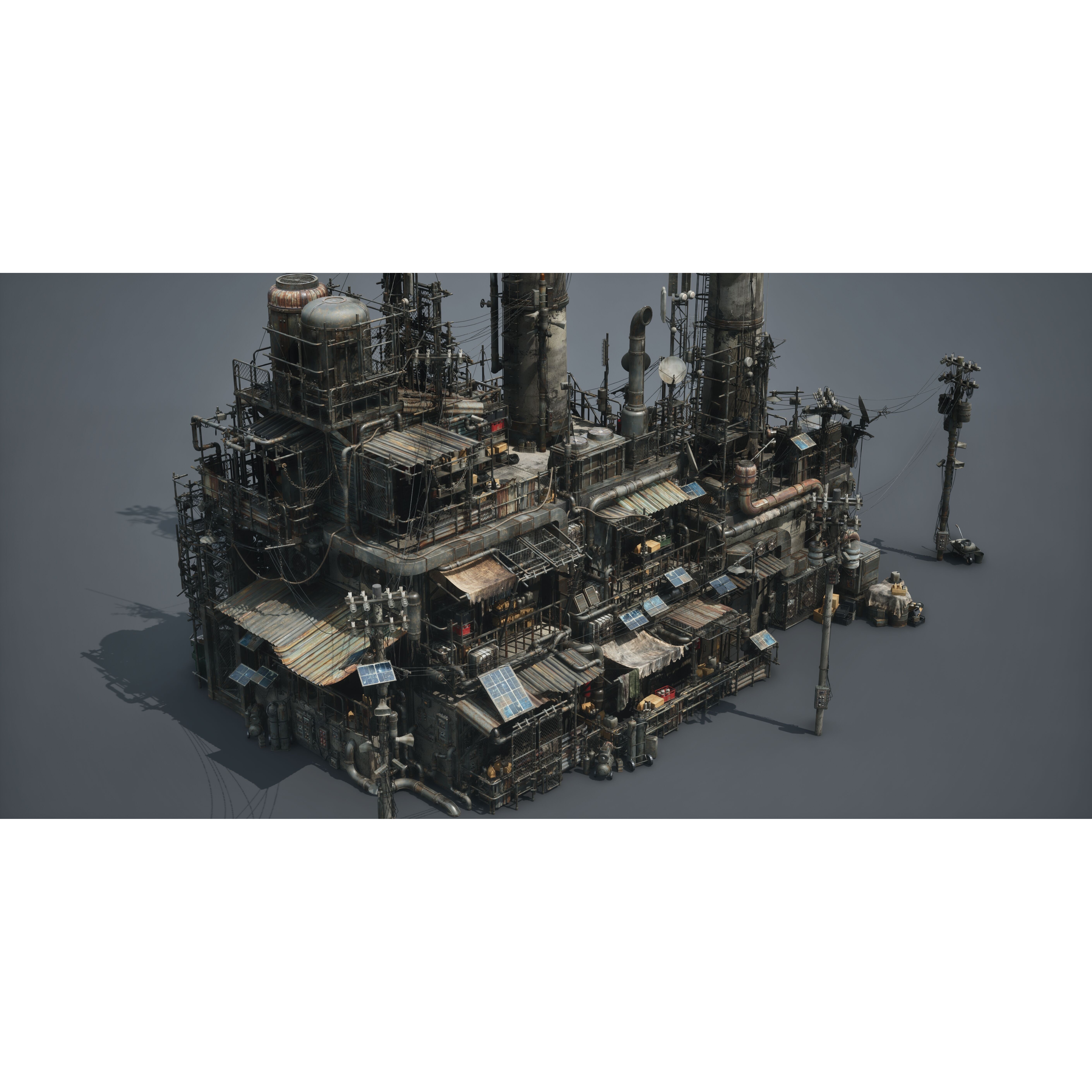 Post Apocalypse Survivor Environment Kitbash - Low-Poly 3D Model - View 25