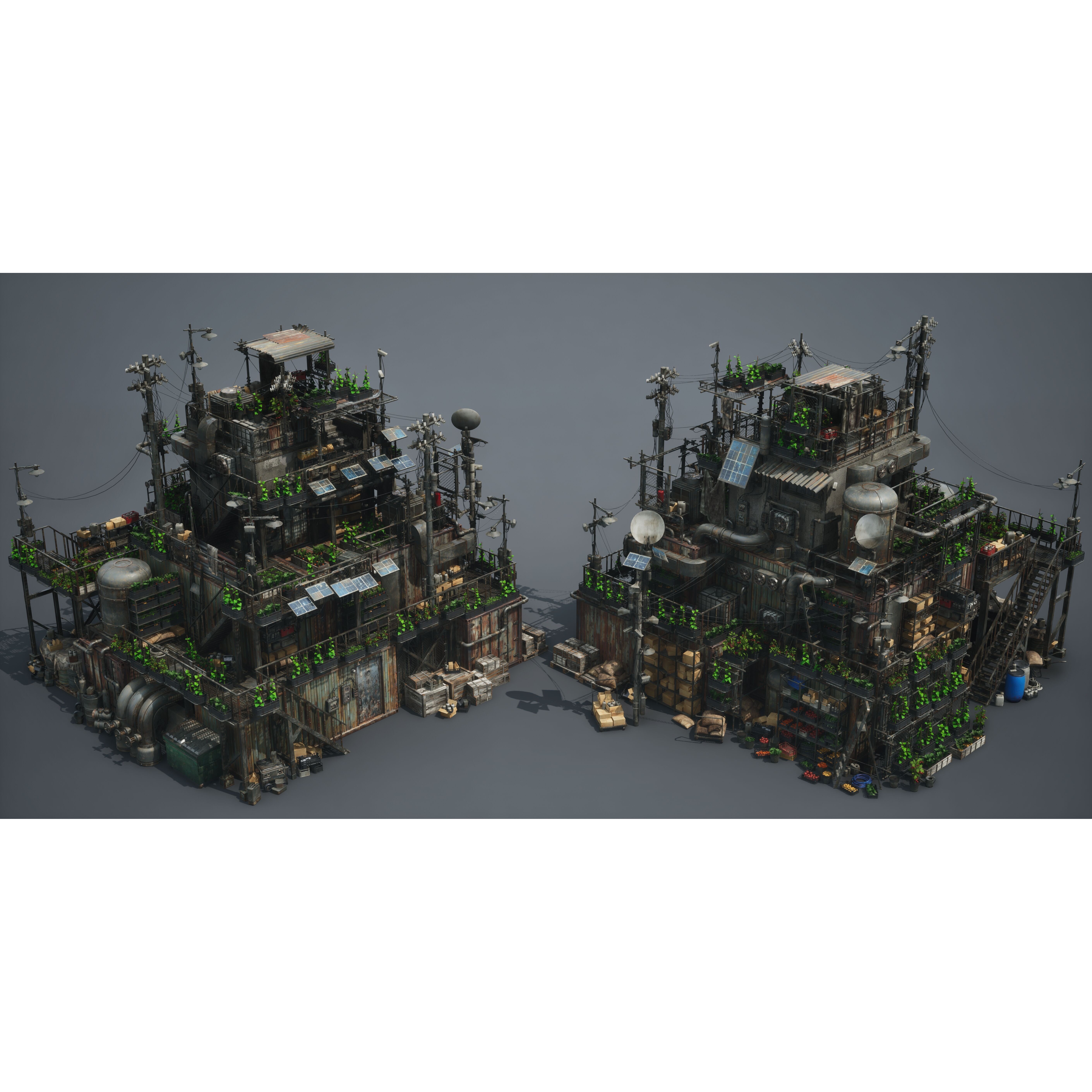 Post Apocalypse Survivor Environment Kitbash - Low-Poly 3D Model - View 26