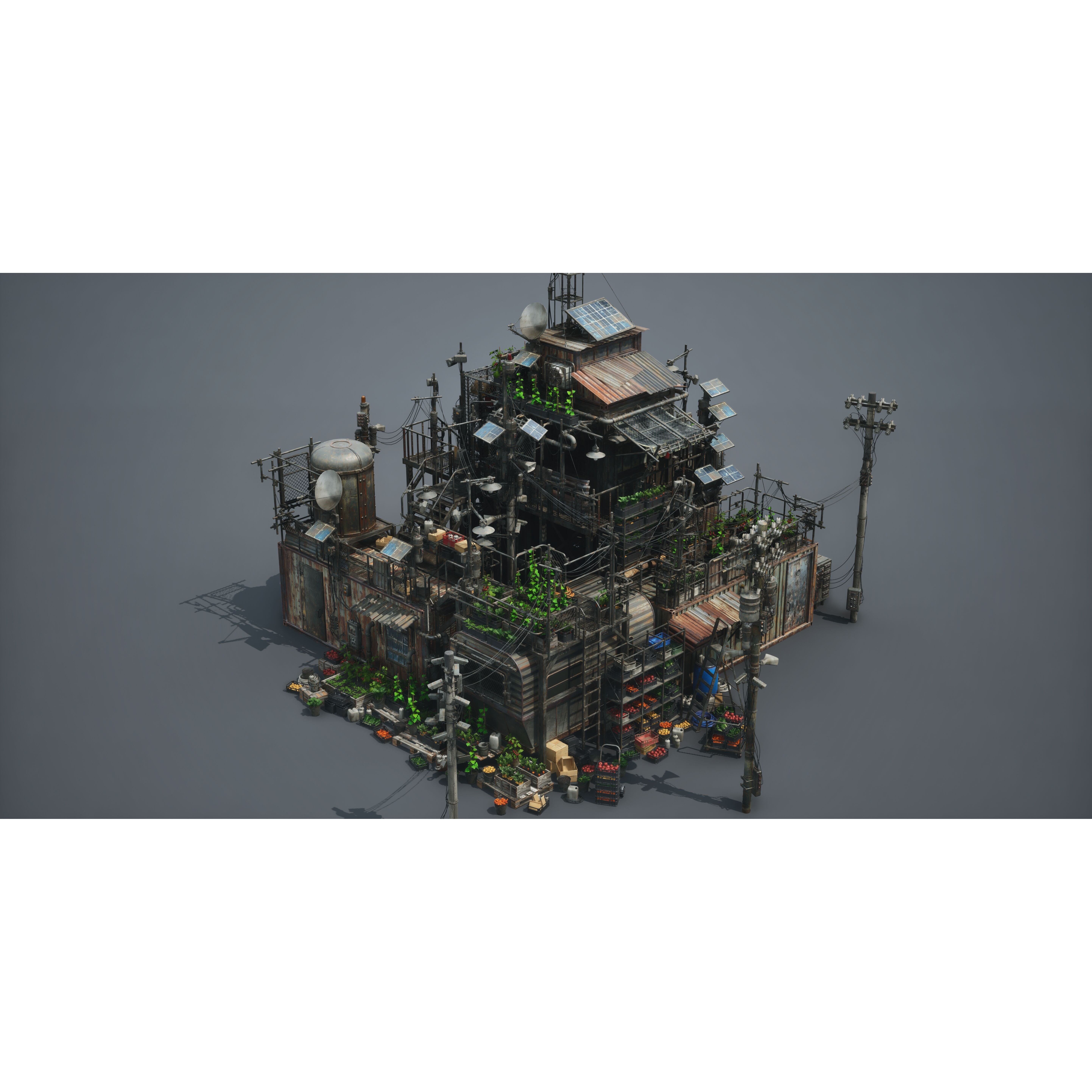 Post Apocalypse Survivor Environment Kitbash - Low-Poly 3D Model - View 27