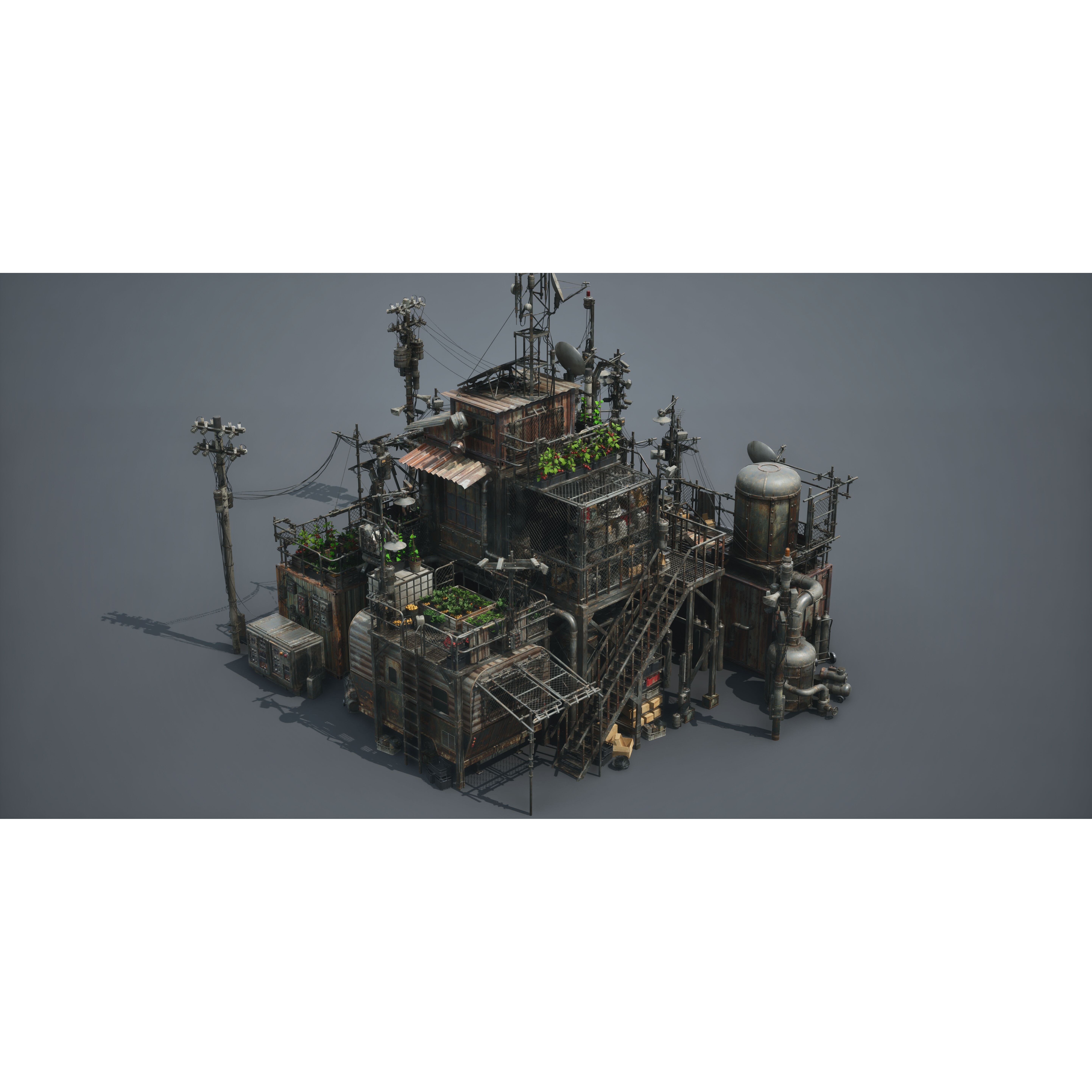 Post Apocalypse Survivor Environment Kitbash - Low-Poly 3D Model - View 28