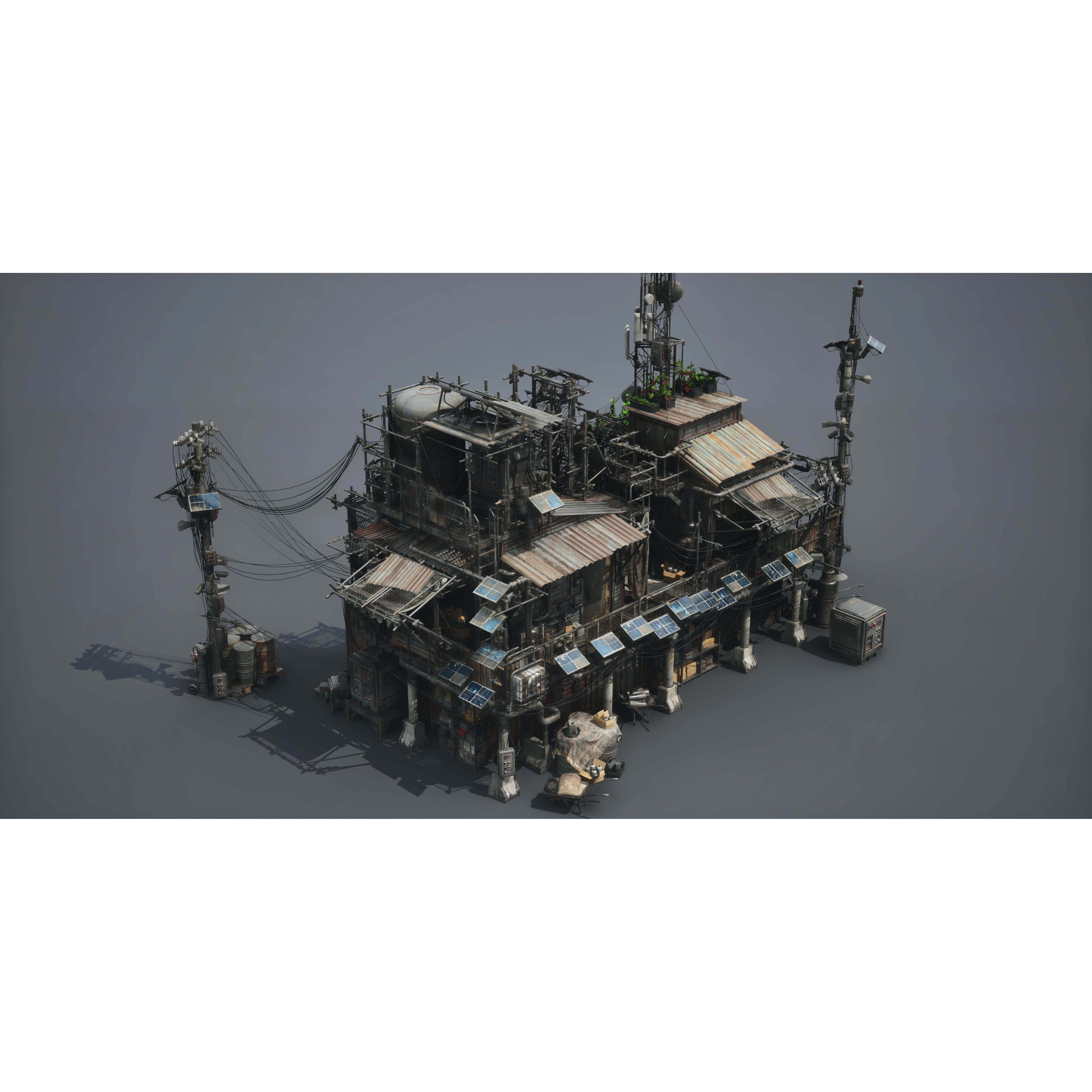 Post Apocalypse Survivor Environment Kitbash - Low-Poly 3D Model - View 29