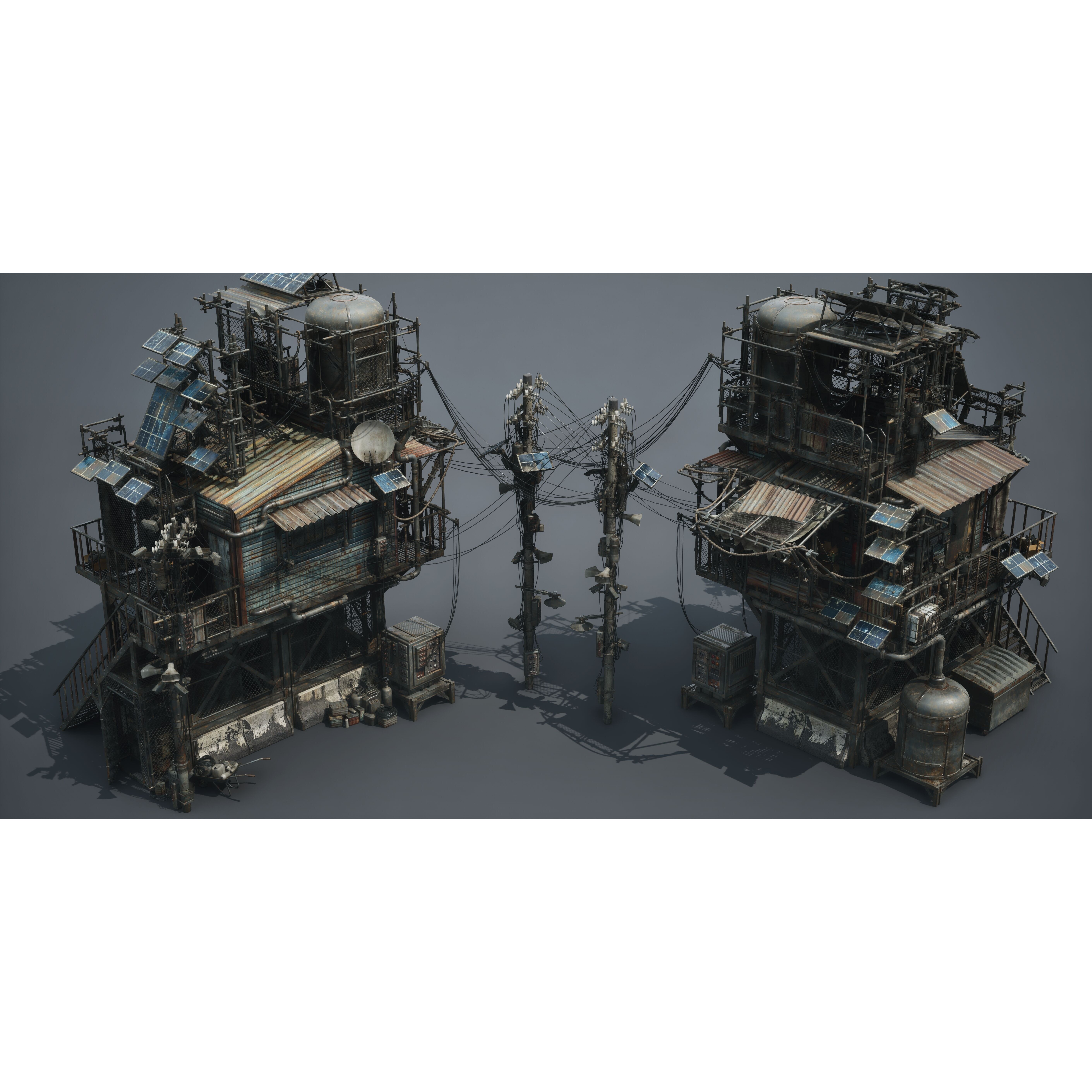 Post Apocalypse Survivor Environment Kitbash - Low-Poly 3D Model - View 33