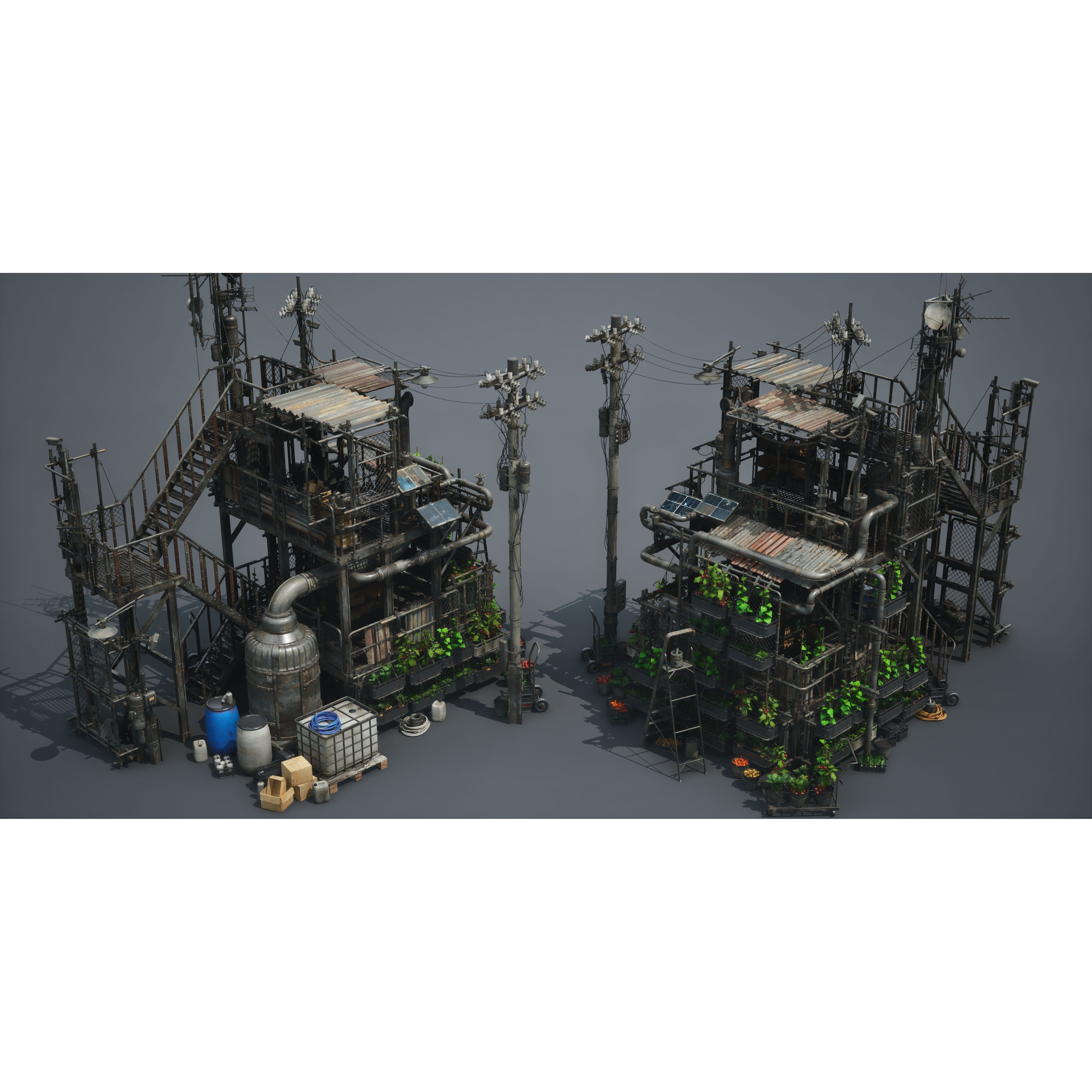 Post Apocalypse Survivor Environment Kitbash - Low-Poly 3D Model - View 34