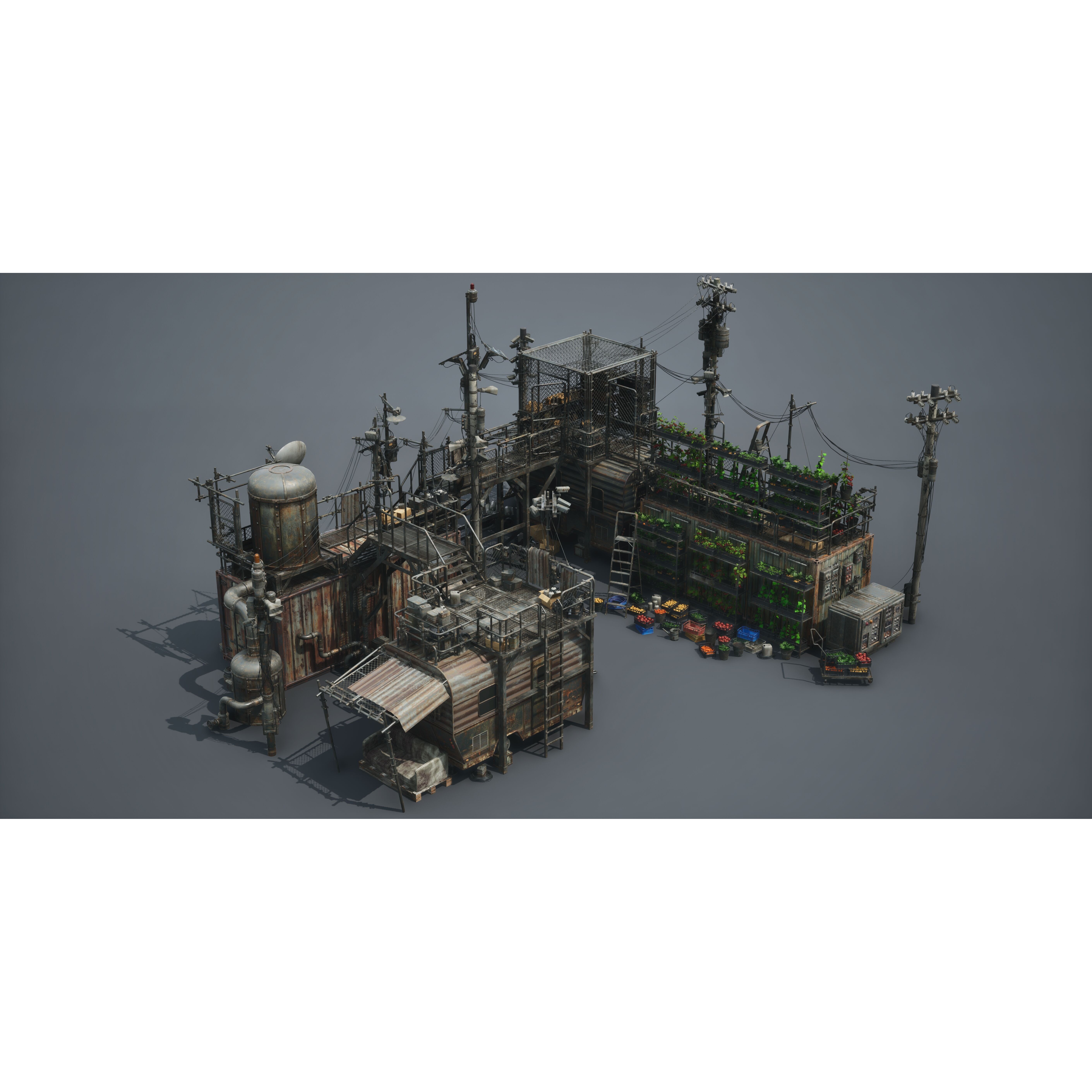 Post Apocalypse Survivor Environment Kitbash - Low-Poly 3D Model - View 35