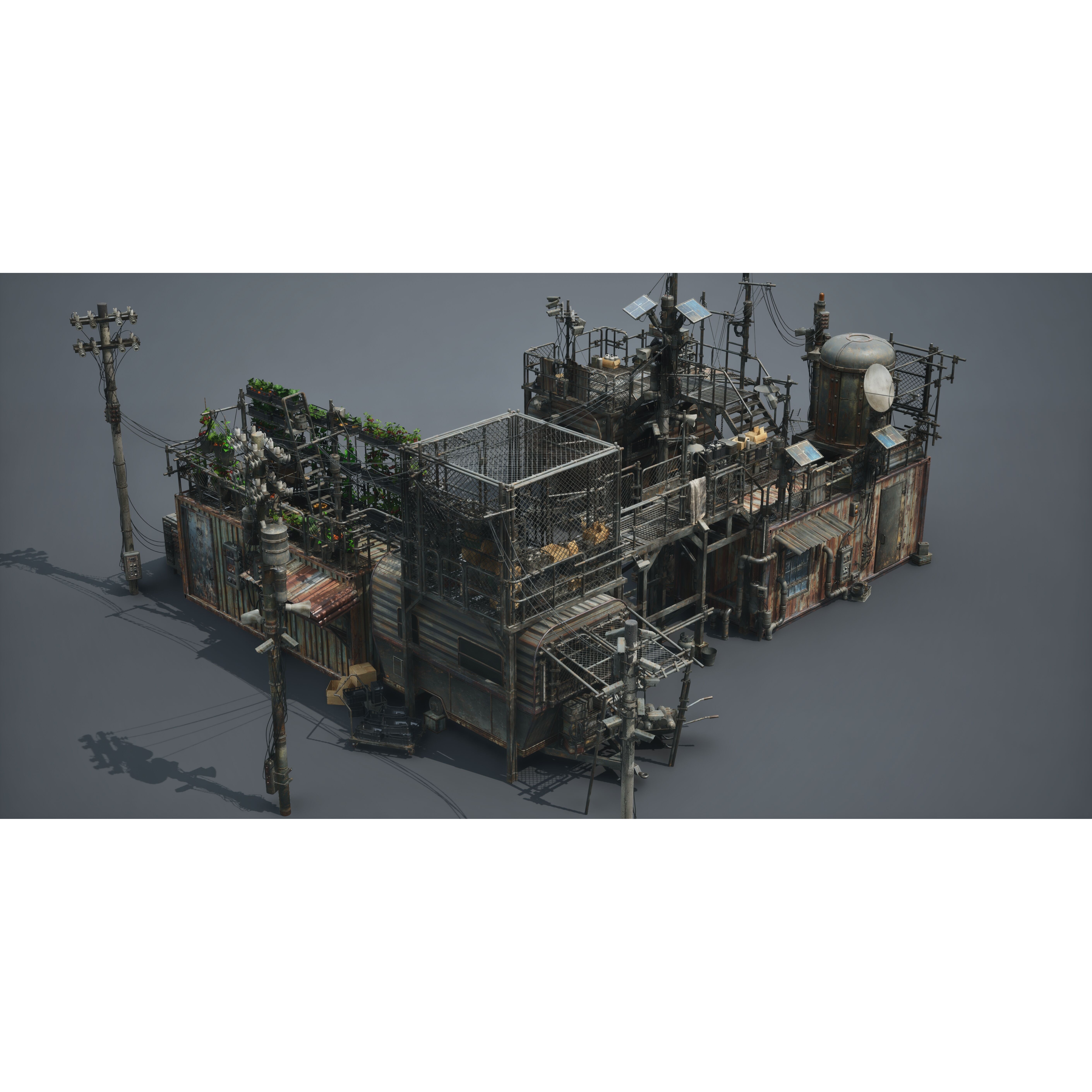 Post Apocalypse Survivor Environment Kitbash - Low-Poly 3D Model - View 36