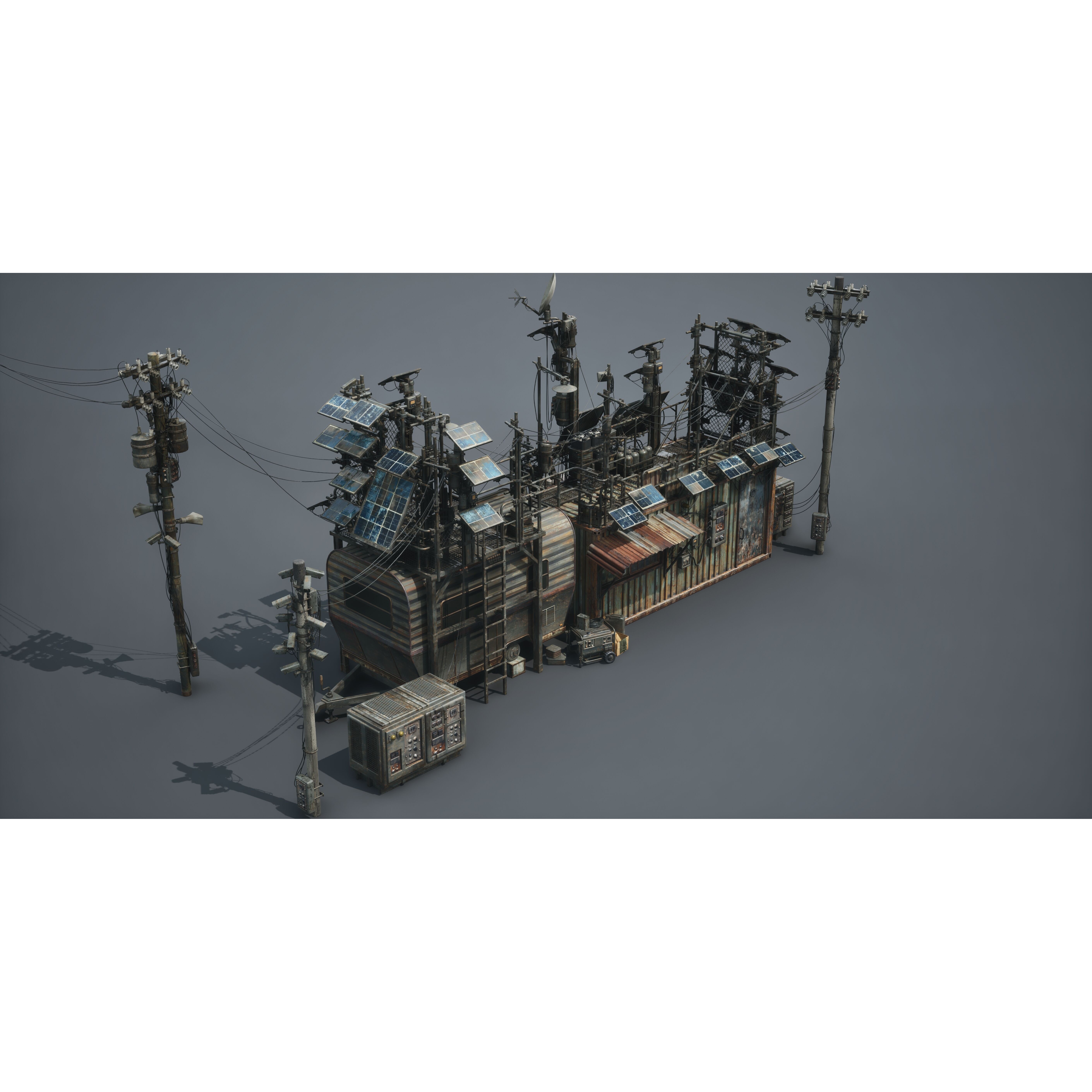 Post Apocalypse Survivor Environment Kitbash - Low-Poly 3D Model - View 38