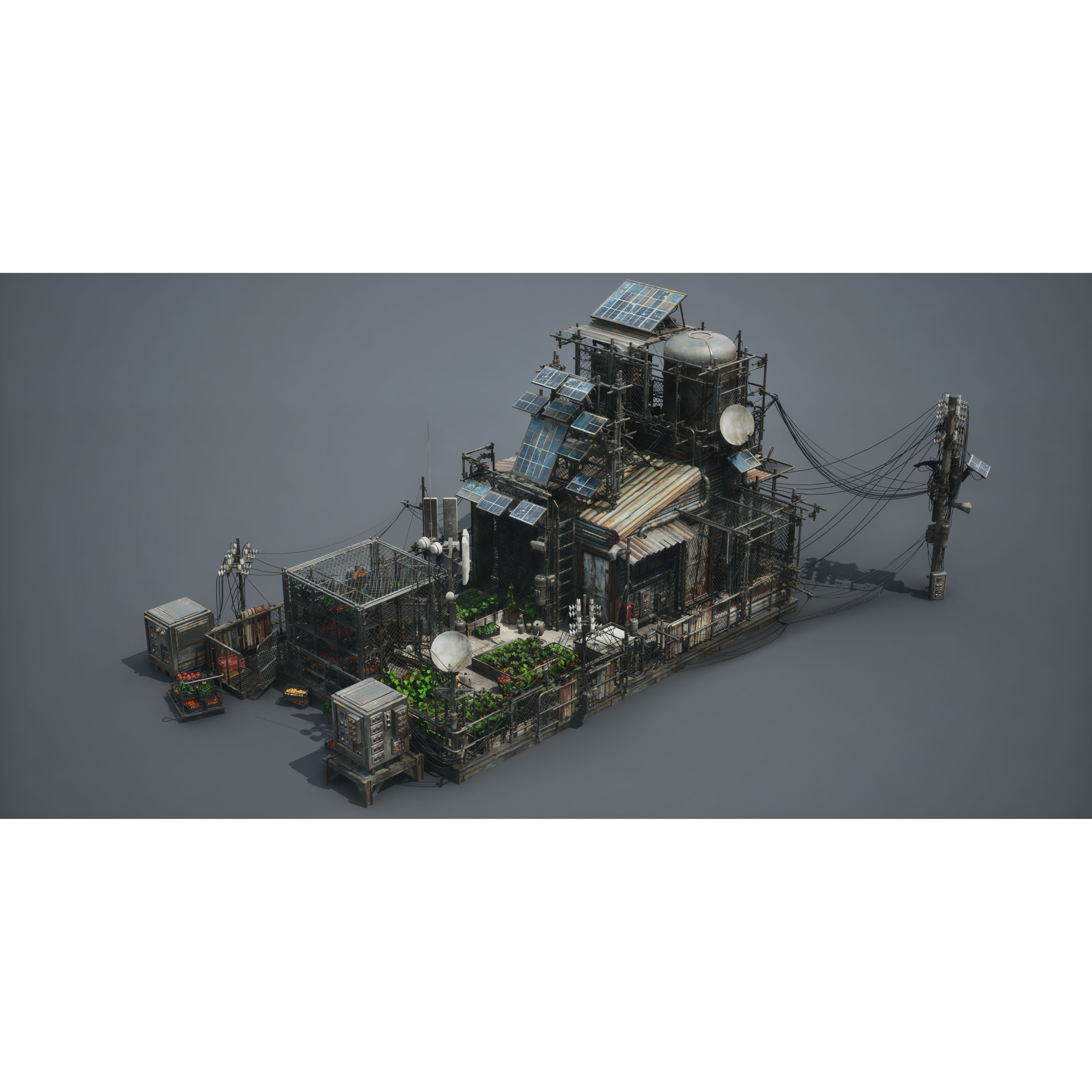 Post Apocalypse Survivor Environment Kitbash - Low-Poly 3D Model - View 43