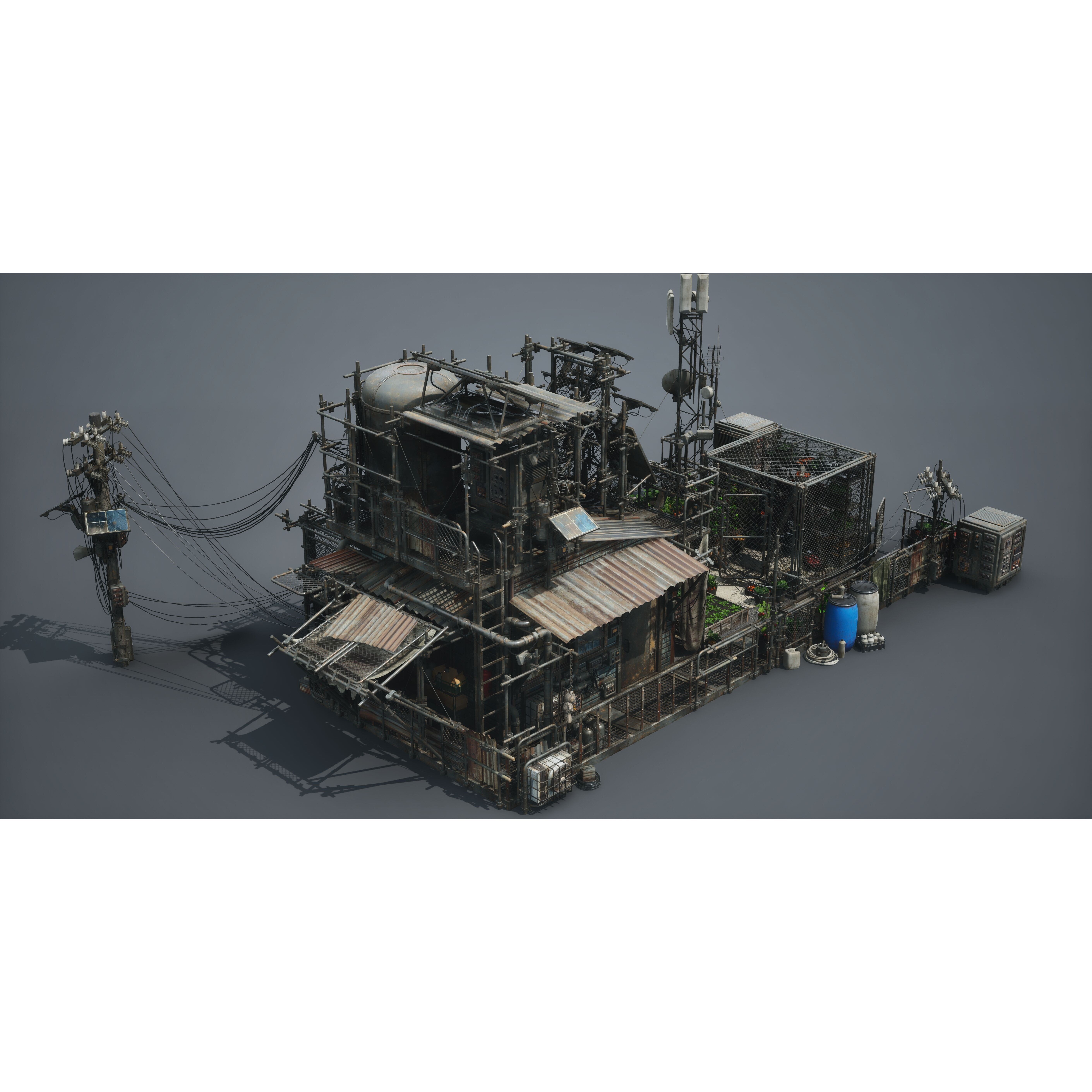 Post Apocalypse Survivor Environment Kitbash - Low-Poly 3D Model - View 44