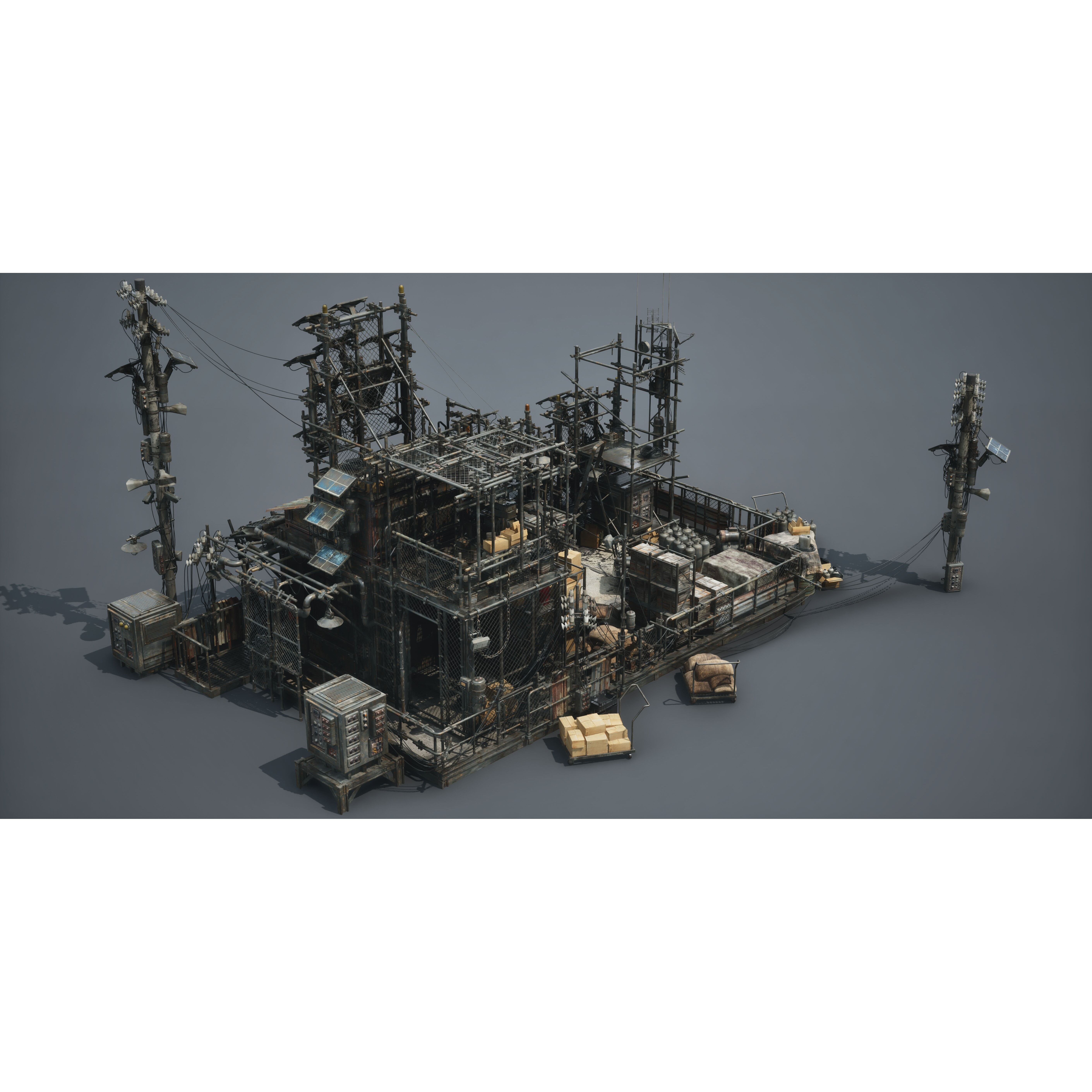 Post Apocalypse Survivor Environment Kitbash - Low-Poly 3D Model - View 45