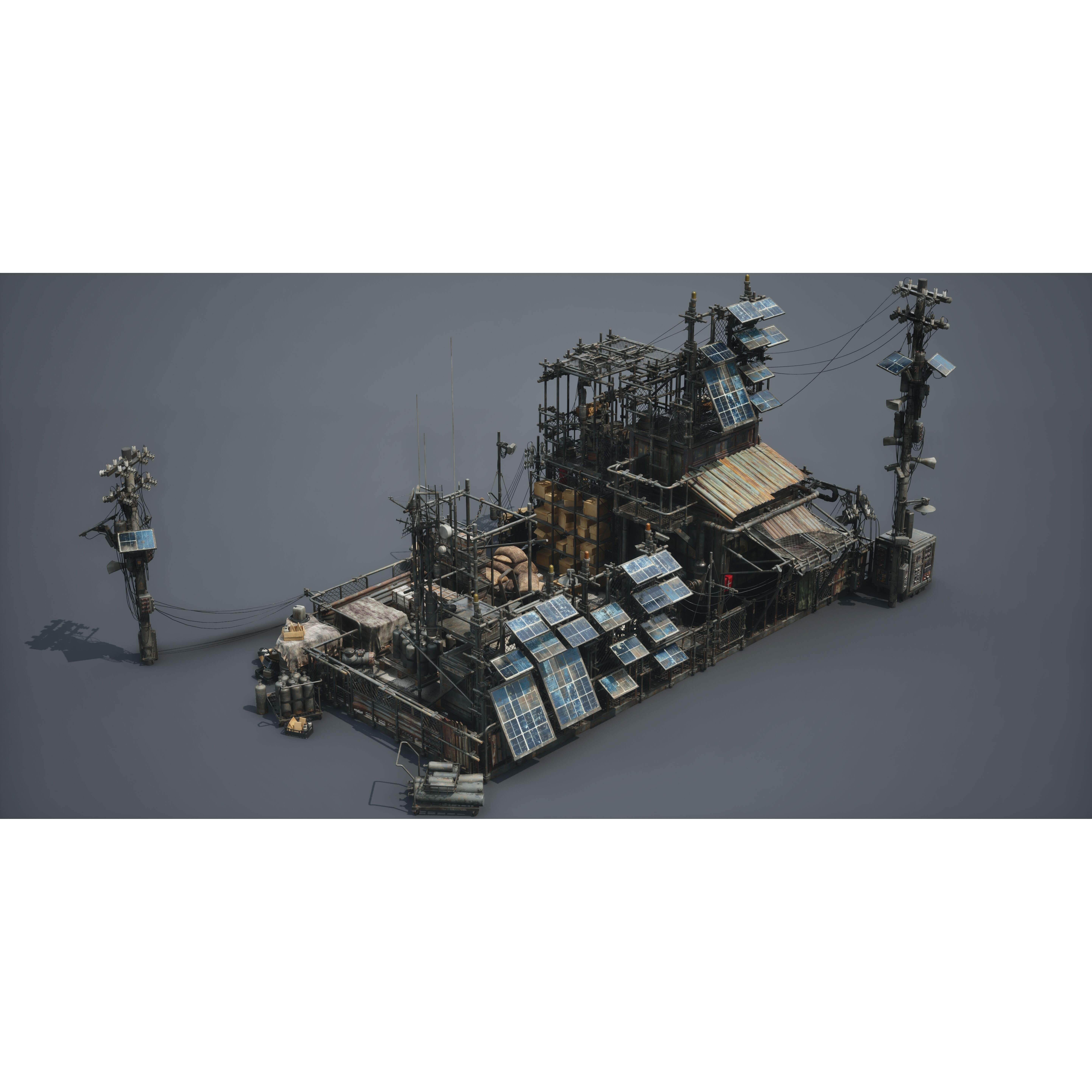 Post Apocalypse Survivor Environment Kitbash - Low-Poly 3D Model - View 46