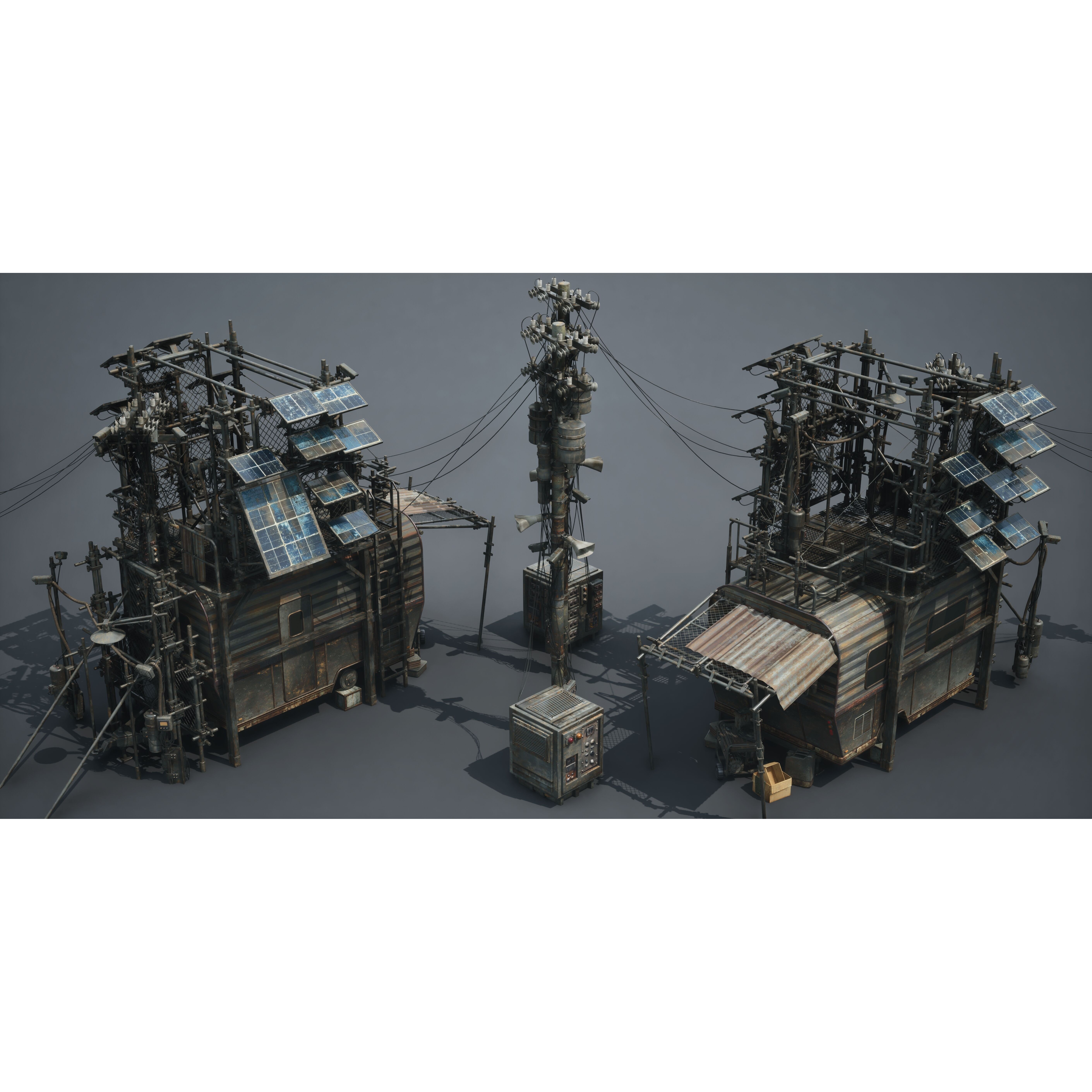 Post Apocalypse Survivor Environment Kitbash - Low-Poly 3D Model - View 49