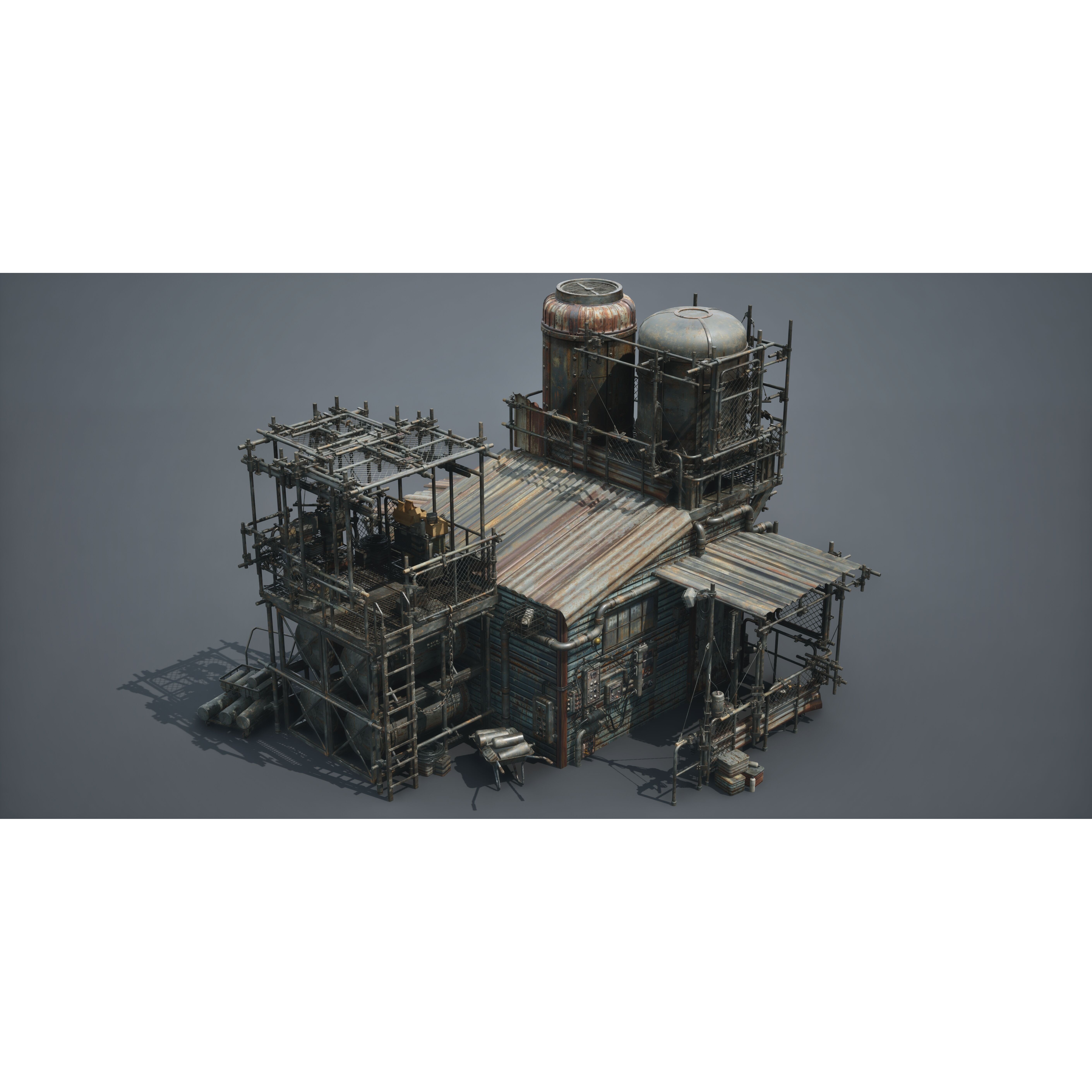 Post Apocalypse Survivor Environment Kitbash - Low-Poly 3D Model - View 52