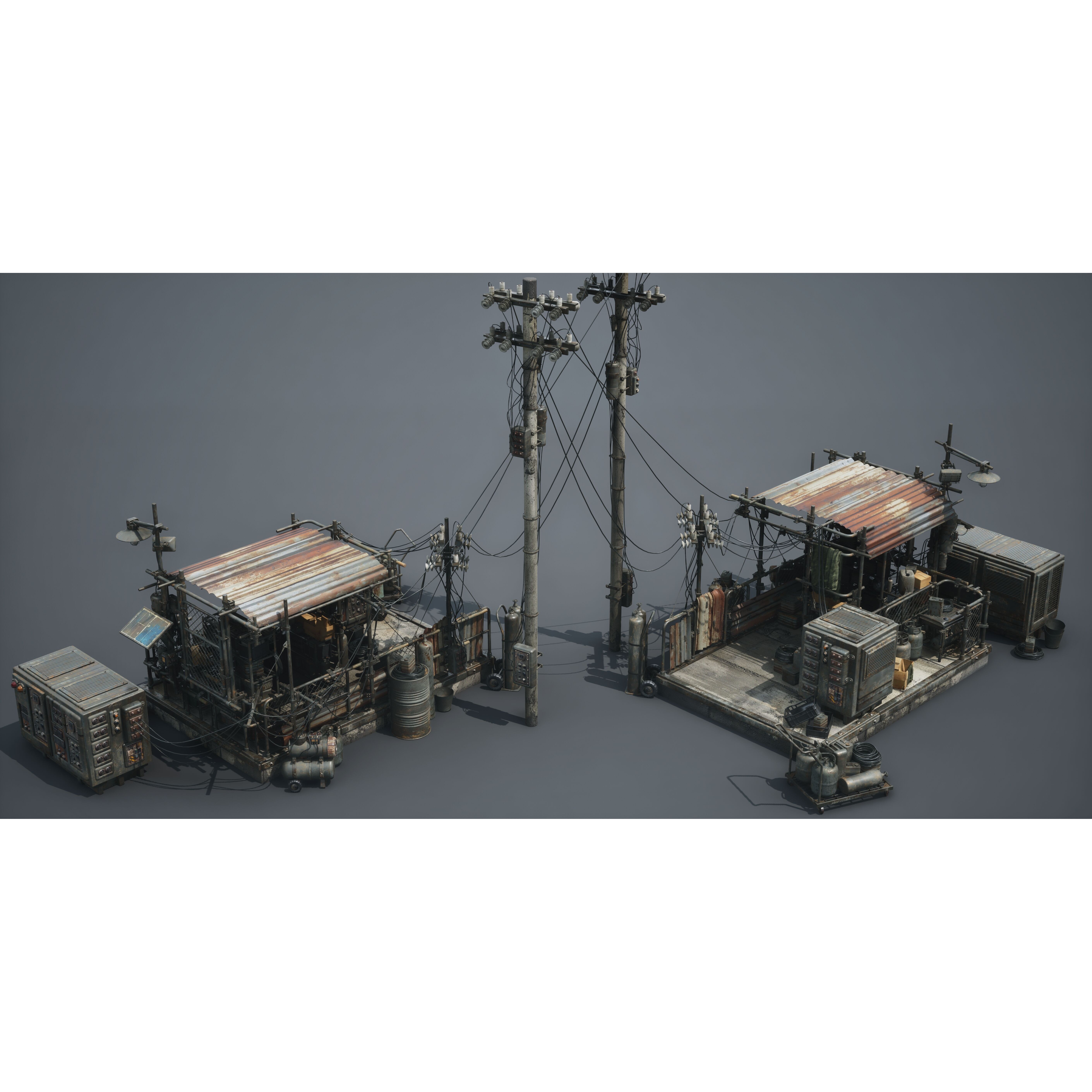 Post Apocalypse Survivor Environment Kitbash - Low-Poly 3D Model - View 54