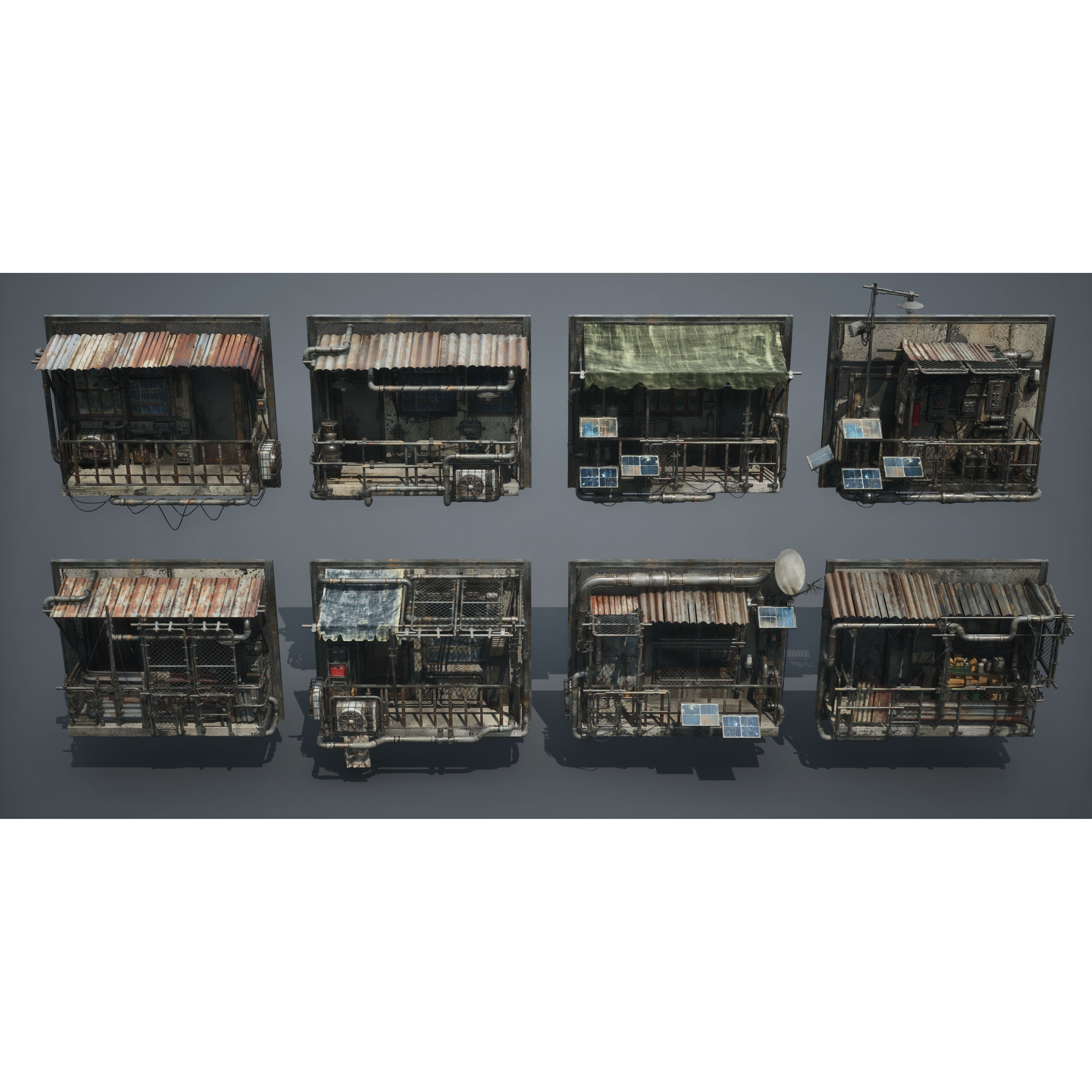 Post Apocalypse Survivor Environment Kitbash - Low-Poly 3D Model - View 68
