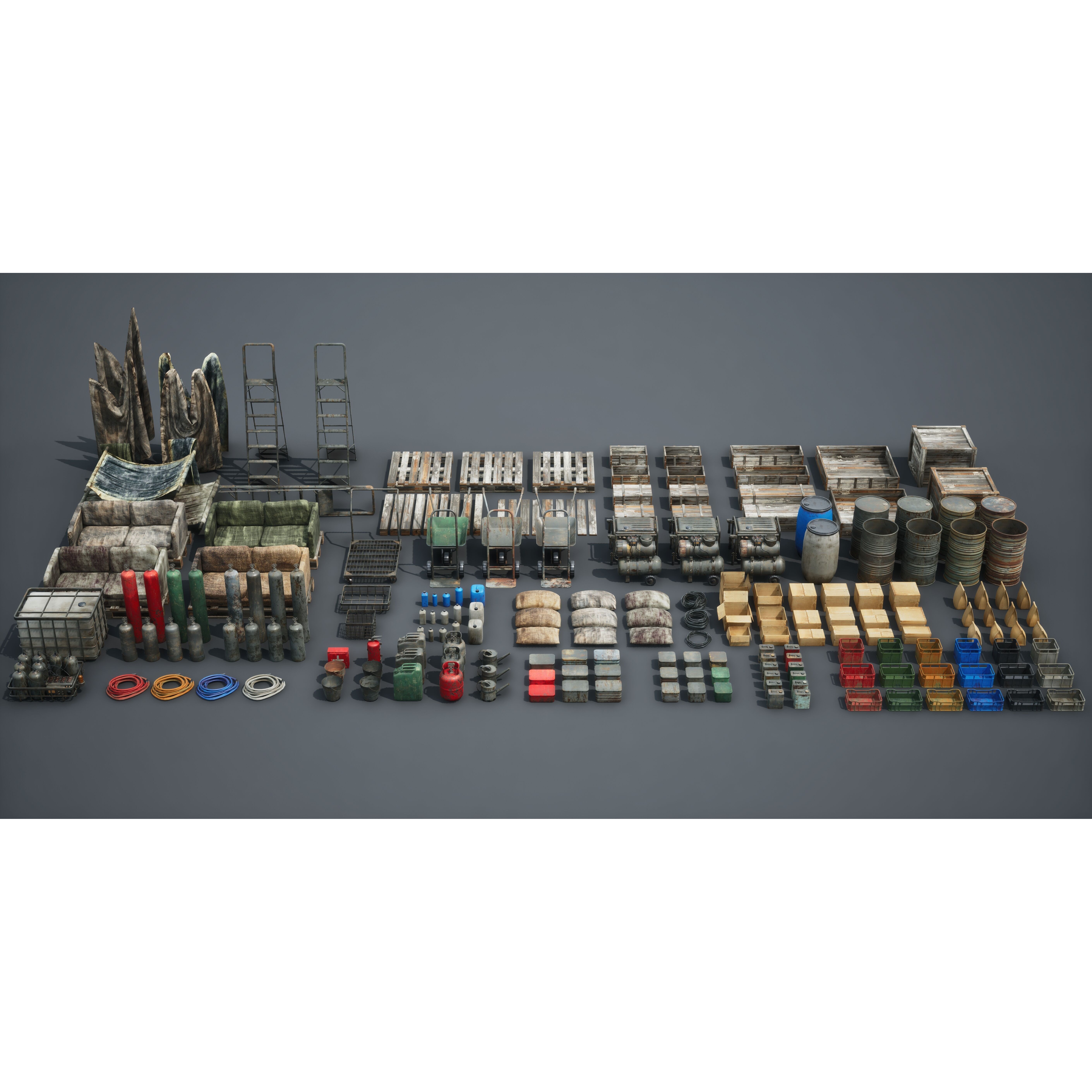 Post Apocalypse Survivor Environment Kitbash - Low-Poly 3D Model - View 74