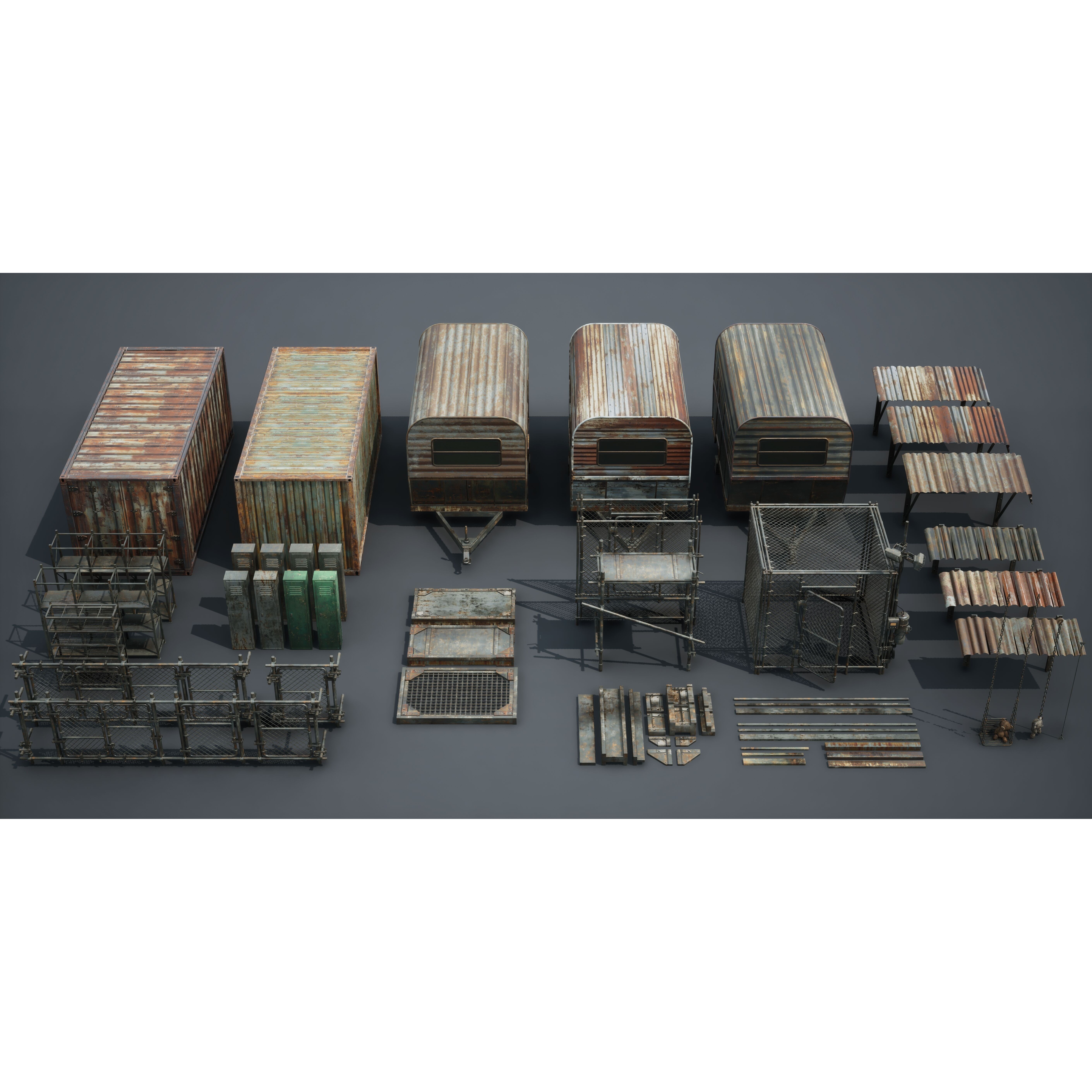 Post Apocalypse Survivor Environment Kitbash - Low-Poly 3D Model - View 86