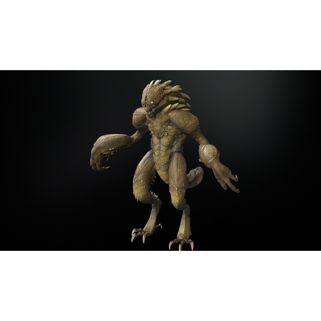 MutantR4 3D Model – Low Poly Character with Rigging and Animation - View 10