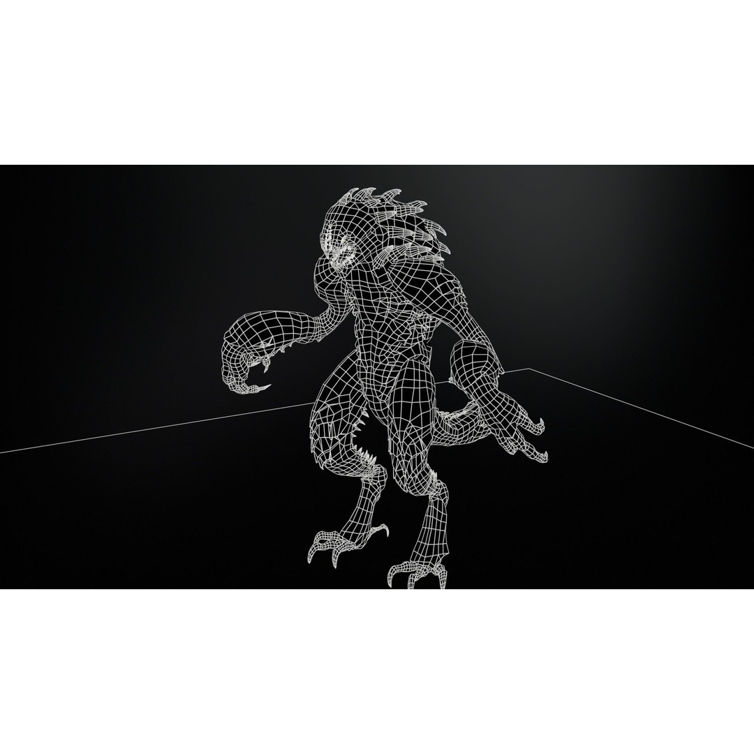 MutantR4 3D Model – Low Poly Character with Rigging and Animation - View 11