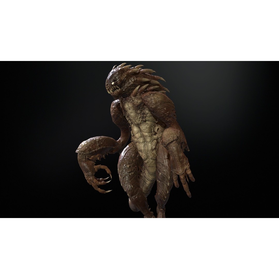 MutantR4 3D Model – Low Poly Character with Rigging and Animation - View 13