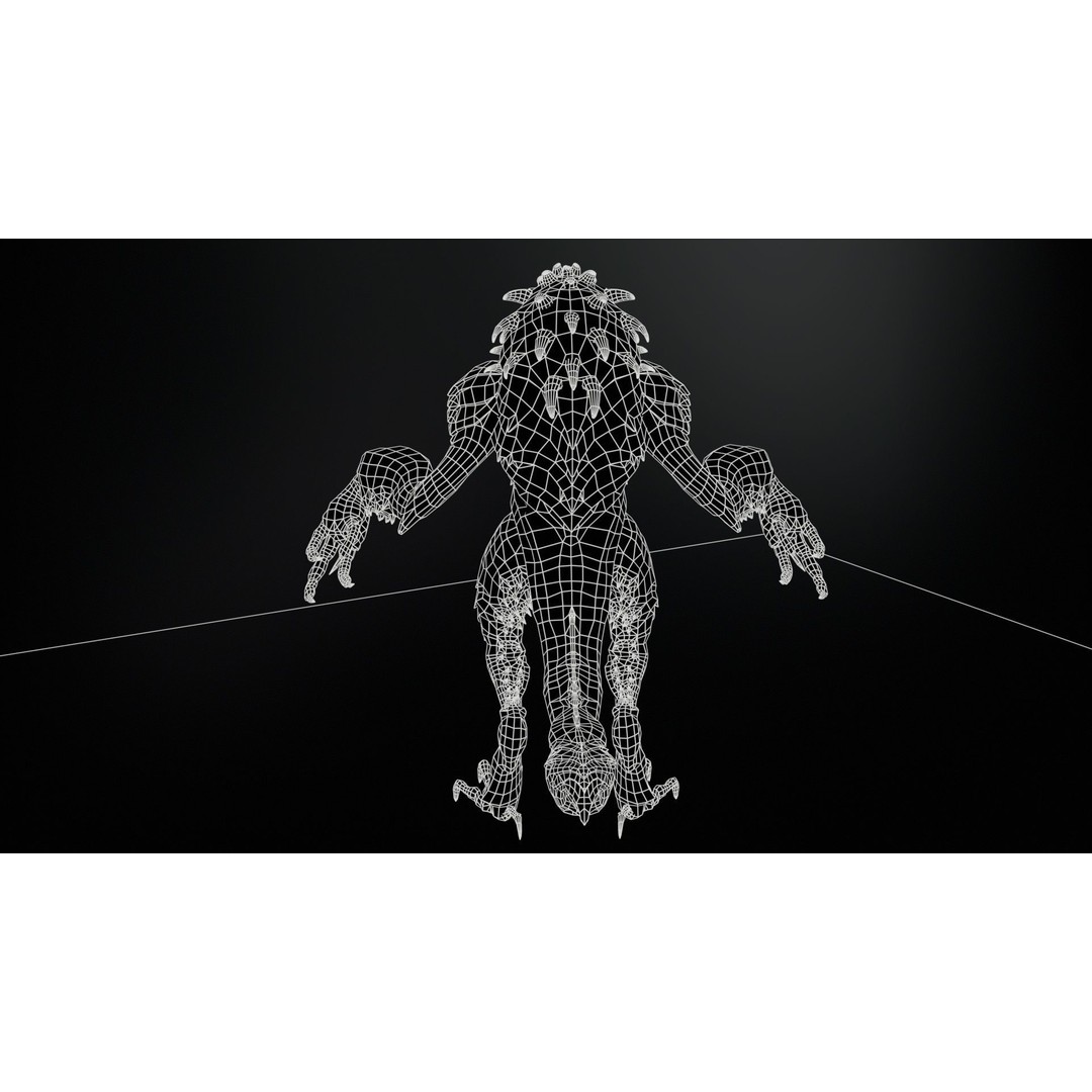 MutantR4 3D Model – Low Poly Character with Rigging and Animation - View 9
