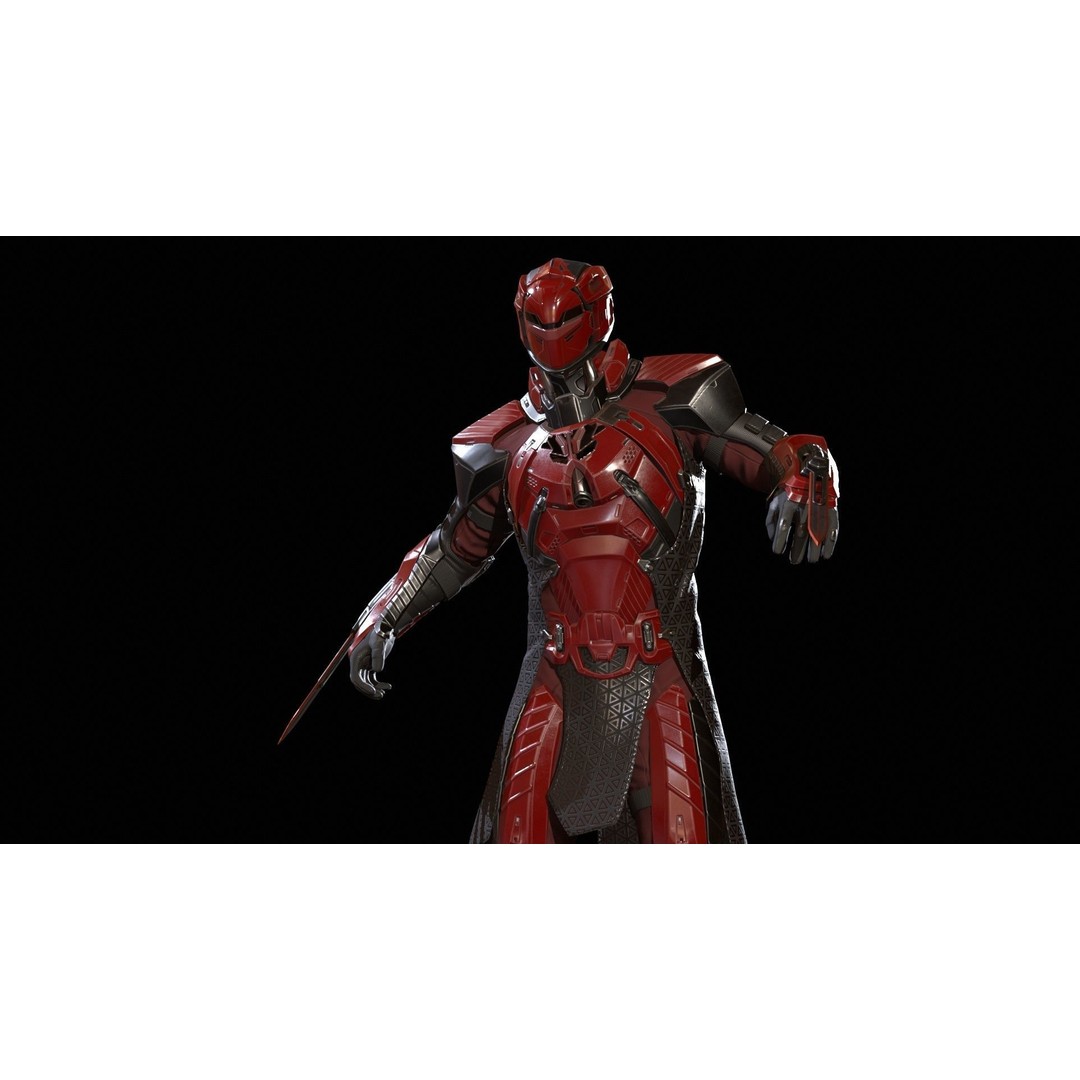 CyberSuit 06 3D Model – Low Poly Sci-Fi Character, Rigged, FBX - View 10