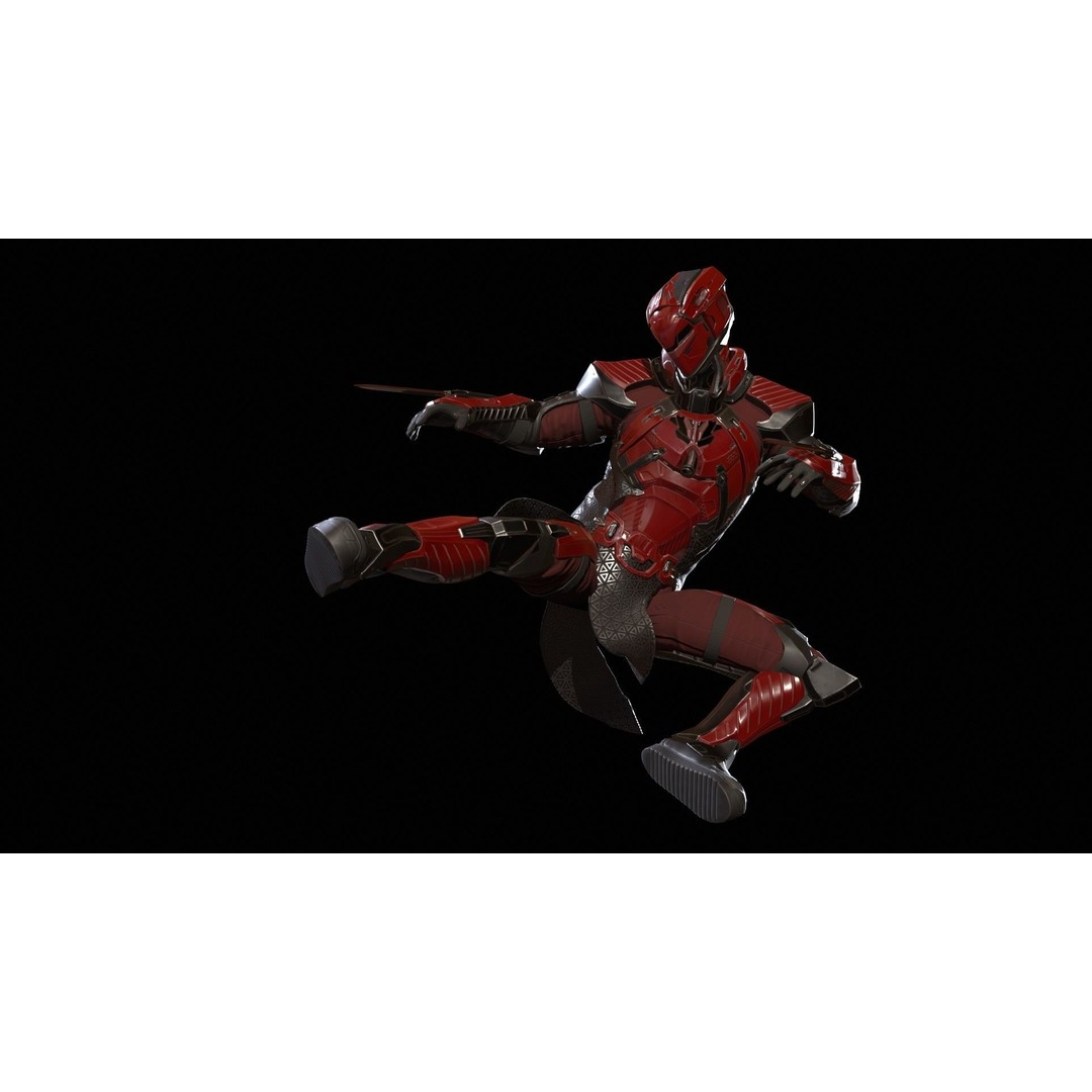 CyberSuit 06 3D Model – Low Poly Sci-Fi Character, Rigged, FBX - View 11