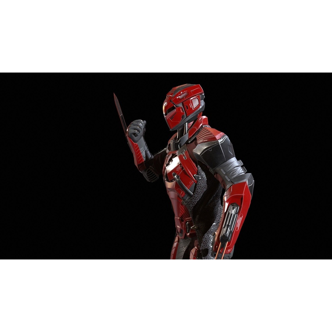 CyberSuit 06 3D Model – Low Poly Sci-Fi Character, Rigged, FBX - View 12