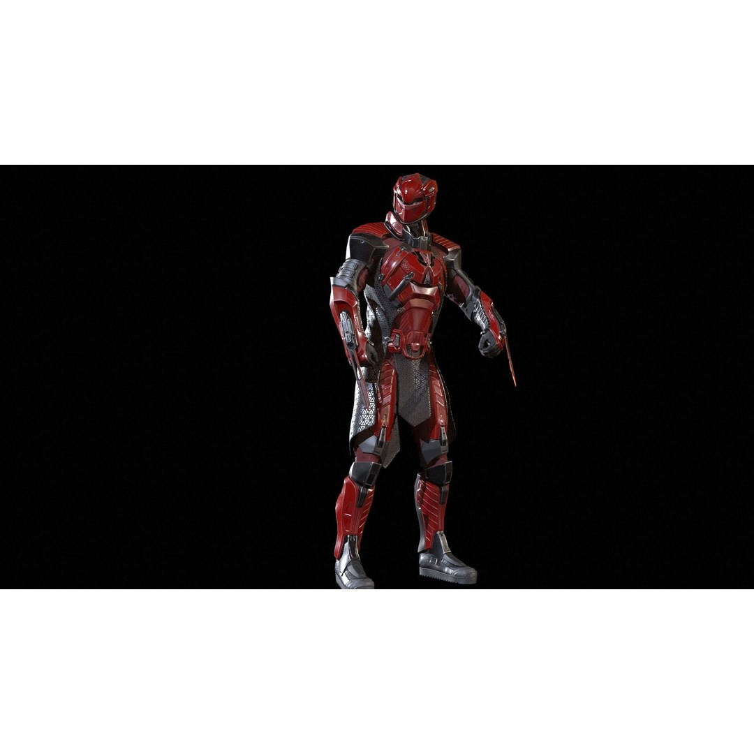 CyberSuit 06 3D Model – Low Poly Sci-Fi Character, Rigged, FBX - View 13