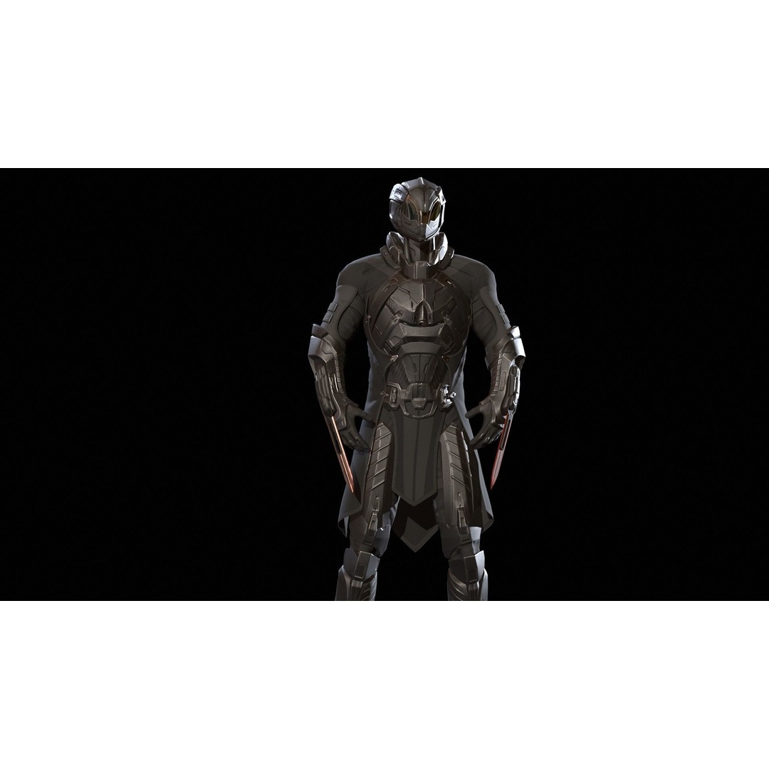CyberSuit 06 3D Model – Low Poly Sci-Fi Character, Rigged, FBX - View 15