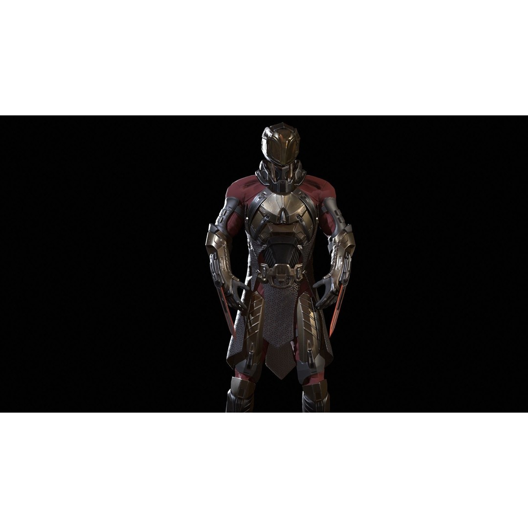 CyberSuit 06 3D Model – Low Poly Sci-Fi Character, Rigged, FBX - View 16