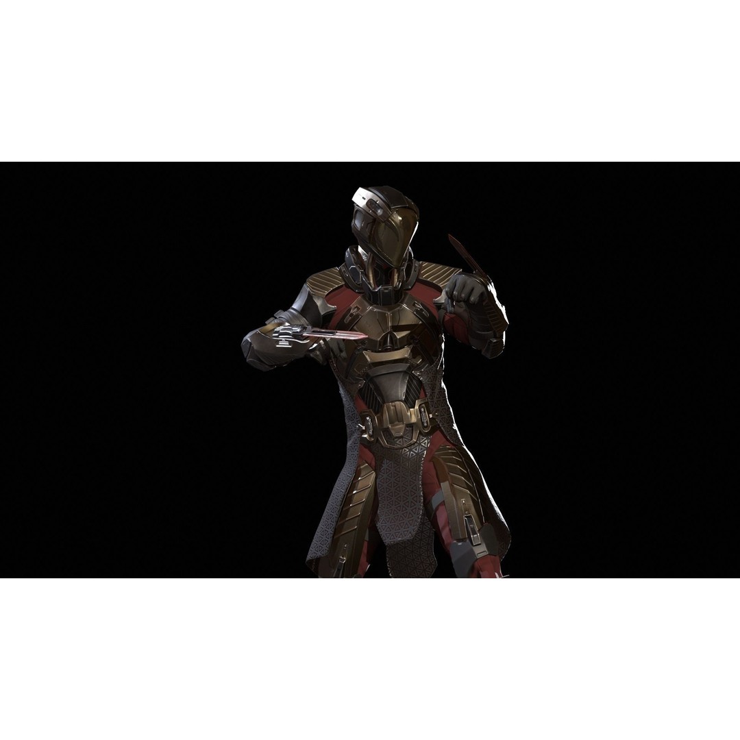 CyberSuit 06 3D Model – Low Poly Sci-Fi Character, Rigged, FBX - View 17