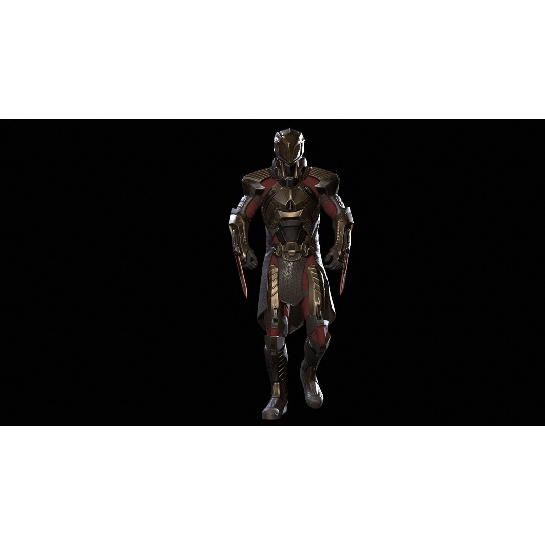 CyberSuit 06 3D Model – Low Poly Sci-Fi Character, Rigged, FBX - View 18