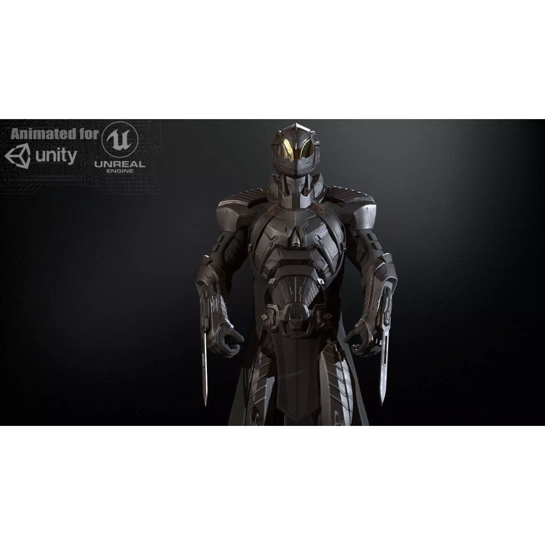 CyberSuit 06 3D Model – Low Poly Sci-Fi Character, Rigged, FBX - View 2