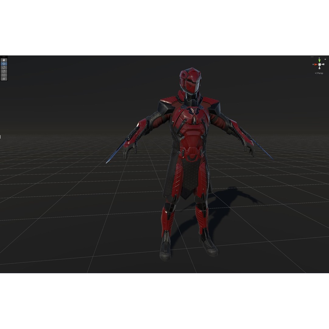 CyberSuit 06 3D Model – Low Poly Sci-Fi Character, Rigged, FBX - View 21