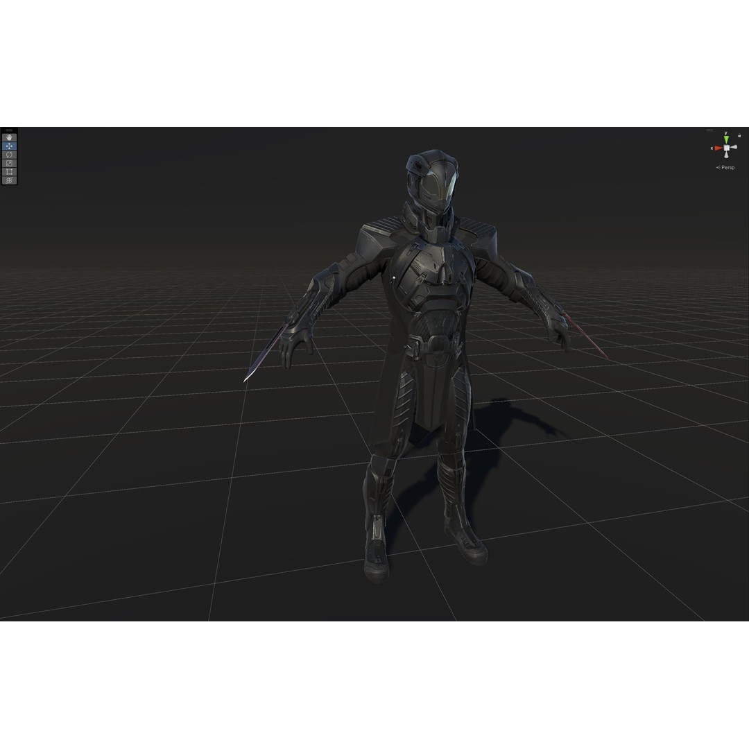 CyberSuit 06 3D Model – Low Poly Sci-Fi Character, Rigged, FBX - View 22