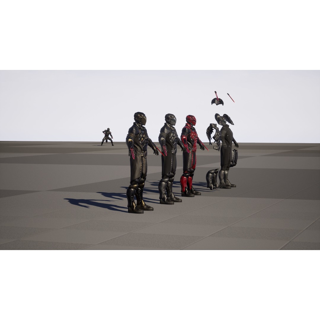 CyberSuit 06 3D Model – Low Poly Sci-Fi Character, Rigged, FBX - View 24