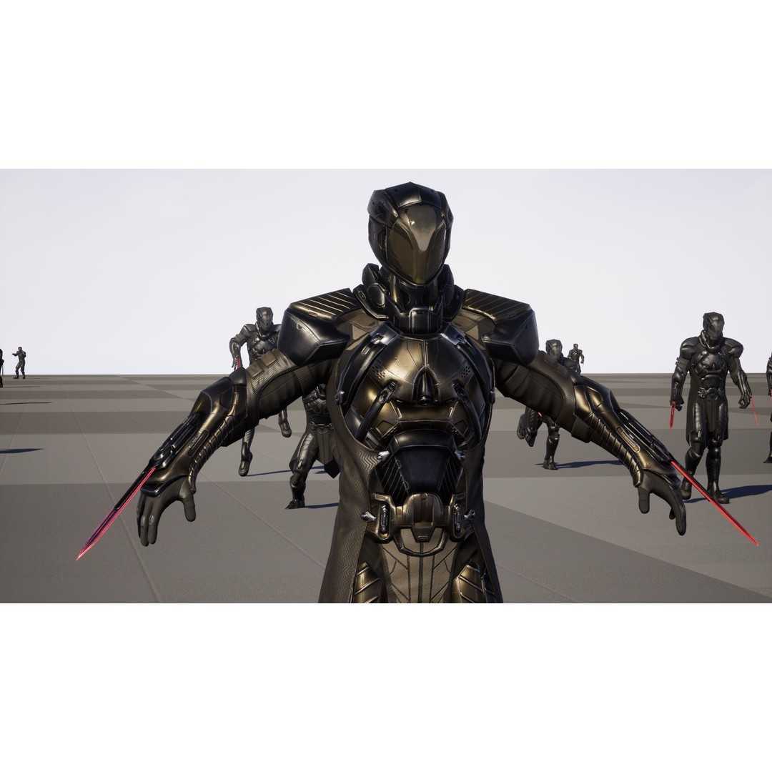 CyberSuit 06 3D Model – Low Poly Sci-Fi Character, Rigged, FBX - View 25