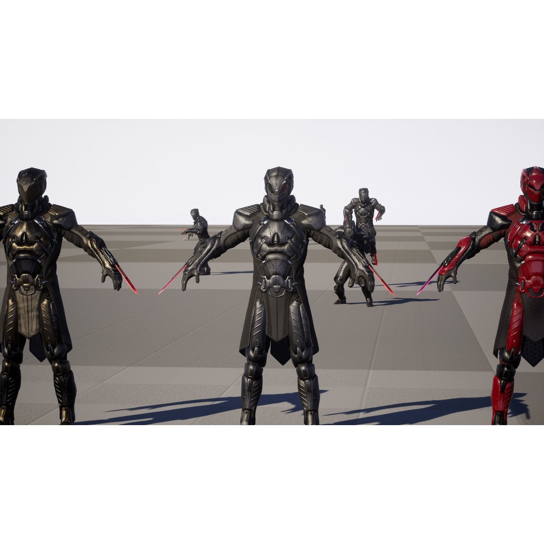 CyberSuit 06 3D Model – Low Poly Sci-Fi Character, Rigged, FBX - View 26