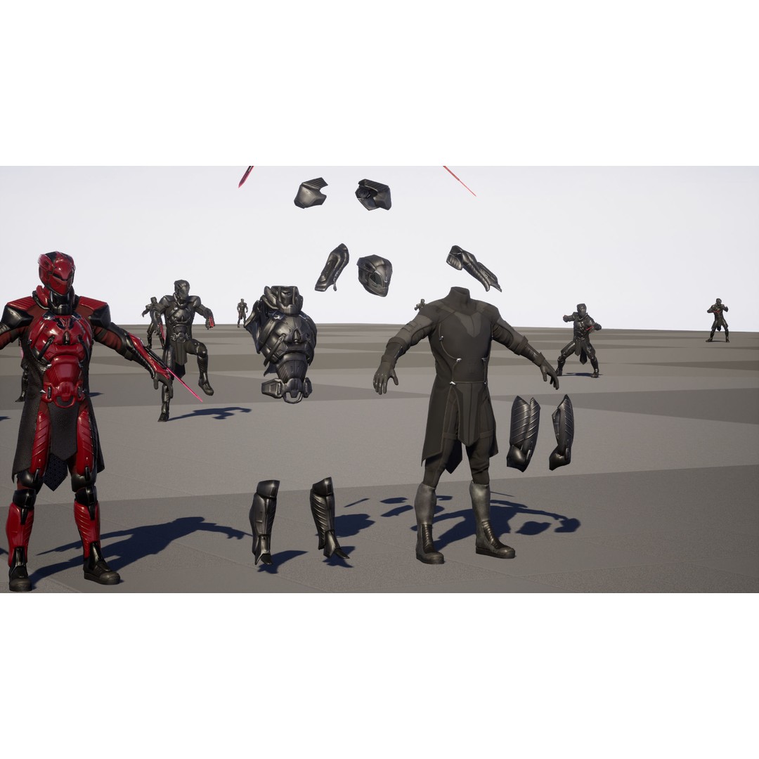 CyberSuit 06 3D Model – Low Poly Sci-Fi Character, Rigged, FBX - View 28