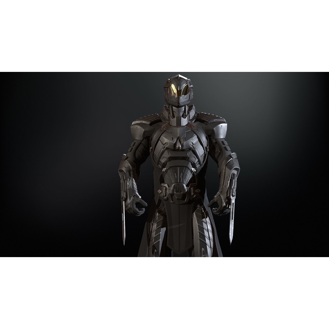 CyberSuit 06 3D Model – Low Poly Sci-Fi Character, Rigged, FBX - View 3