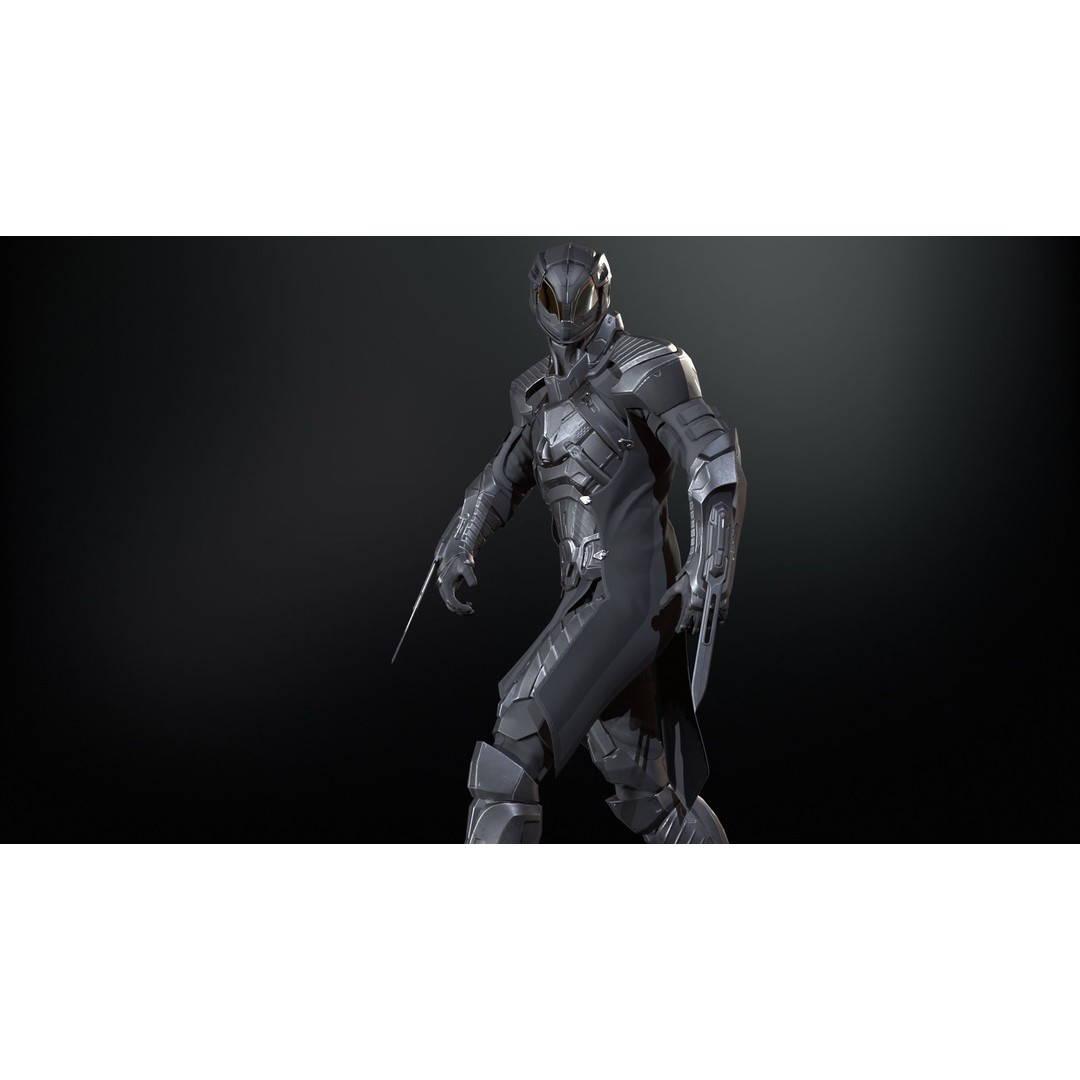 CyberSuit 06 3D Model – Low Poly Sci-Fi Character, Rigged, FBX - View 6