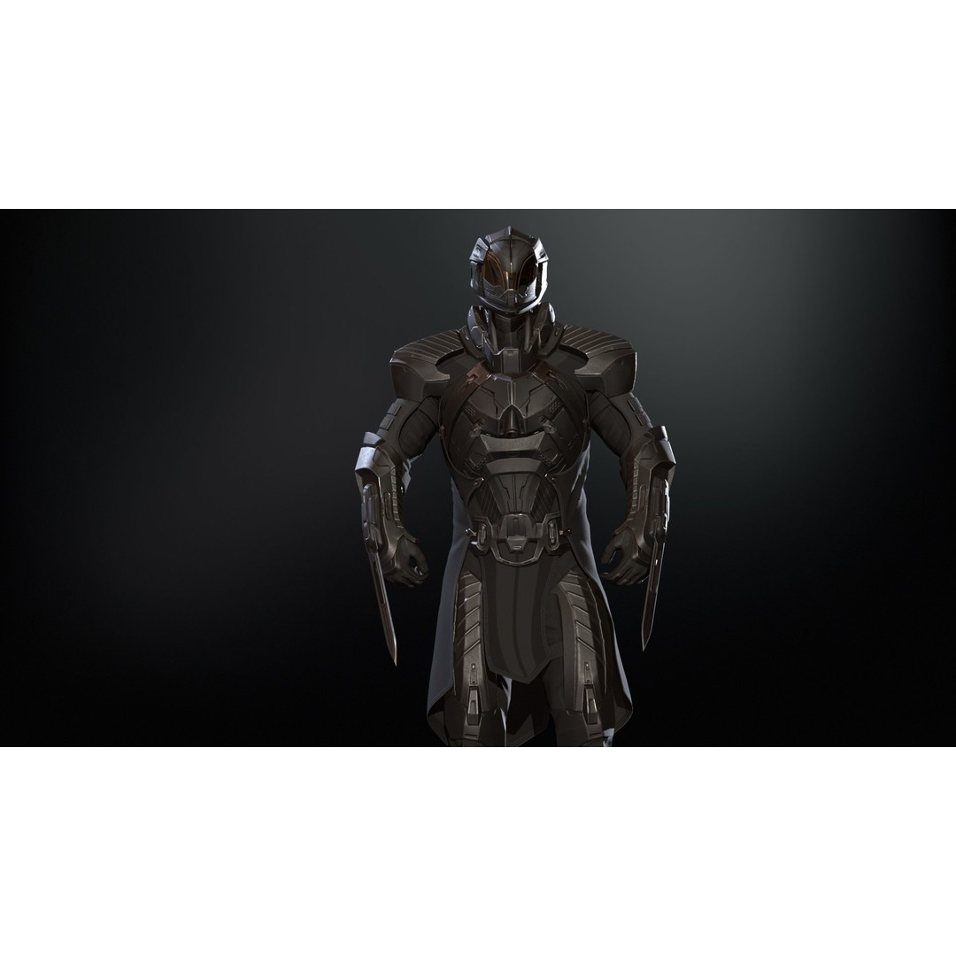 CyberSuit 06 3D Model – Low Poly Sci-Fi Character, Rigged, FBX - View 7