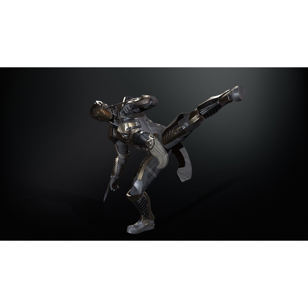 CyberSuit 06 3D Model – Low Poly Sci-Fi Character, Rigged, FBX - View 8