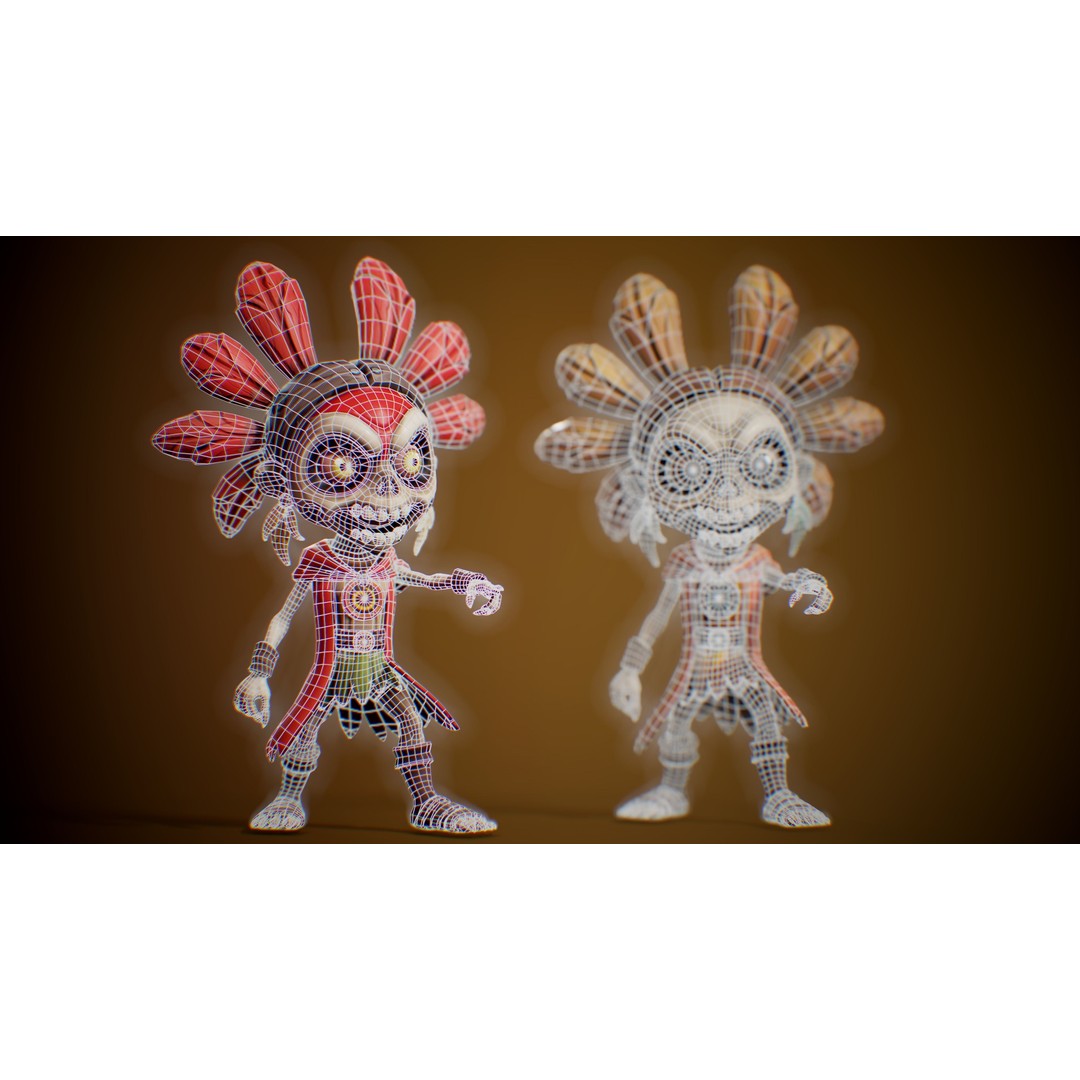 Stylized Forest Spirit 3D Model – Low Poly Game Asset, FBX