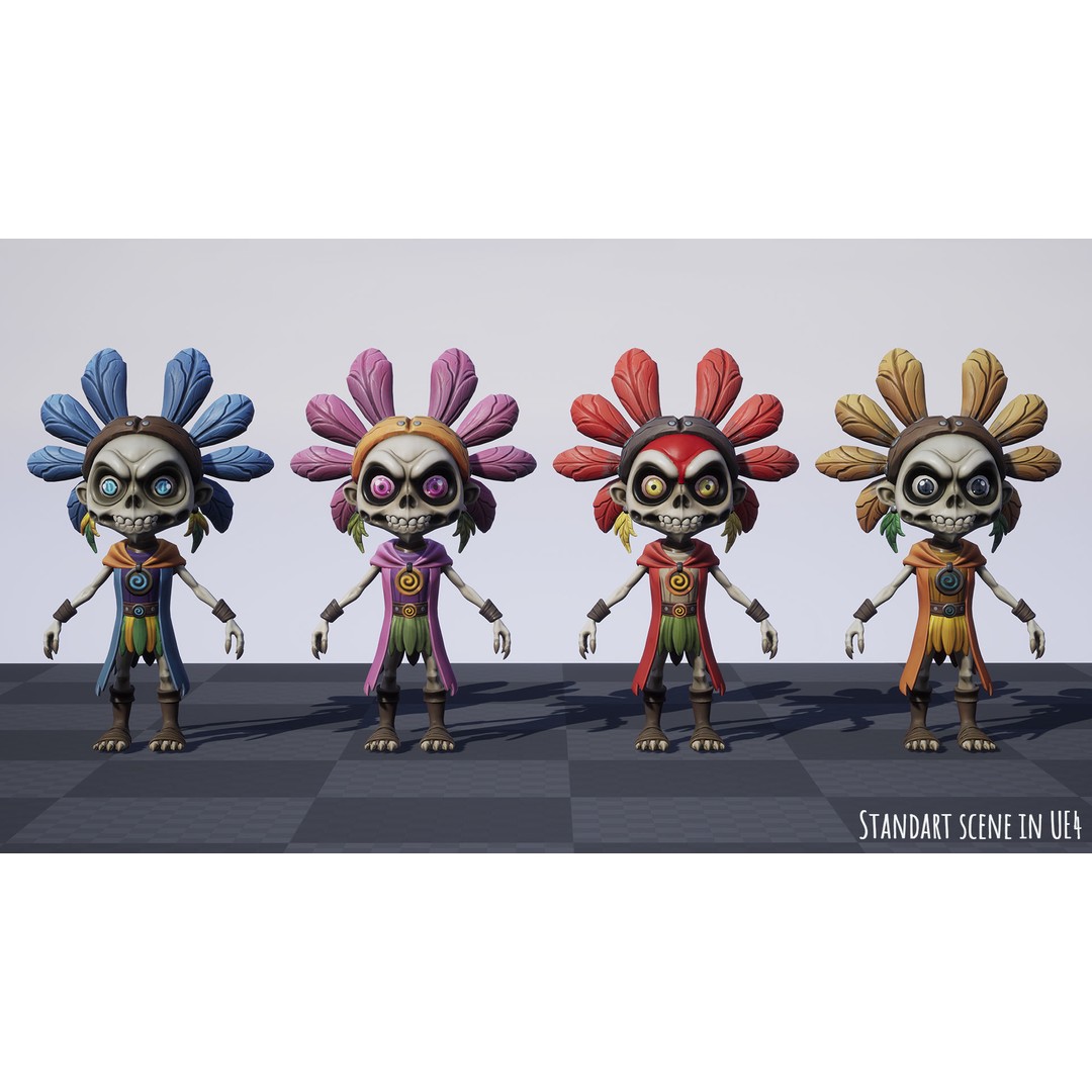 Stylized Forest Spirit 3D Model – Low Poly Game Asset, FBX - View 11