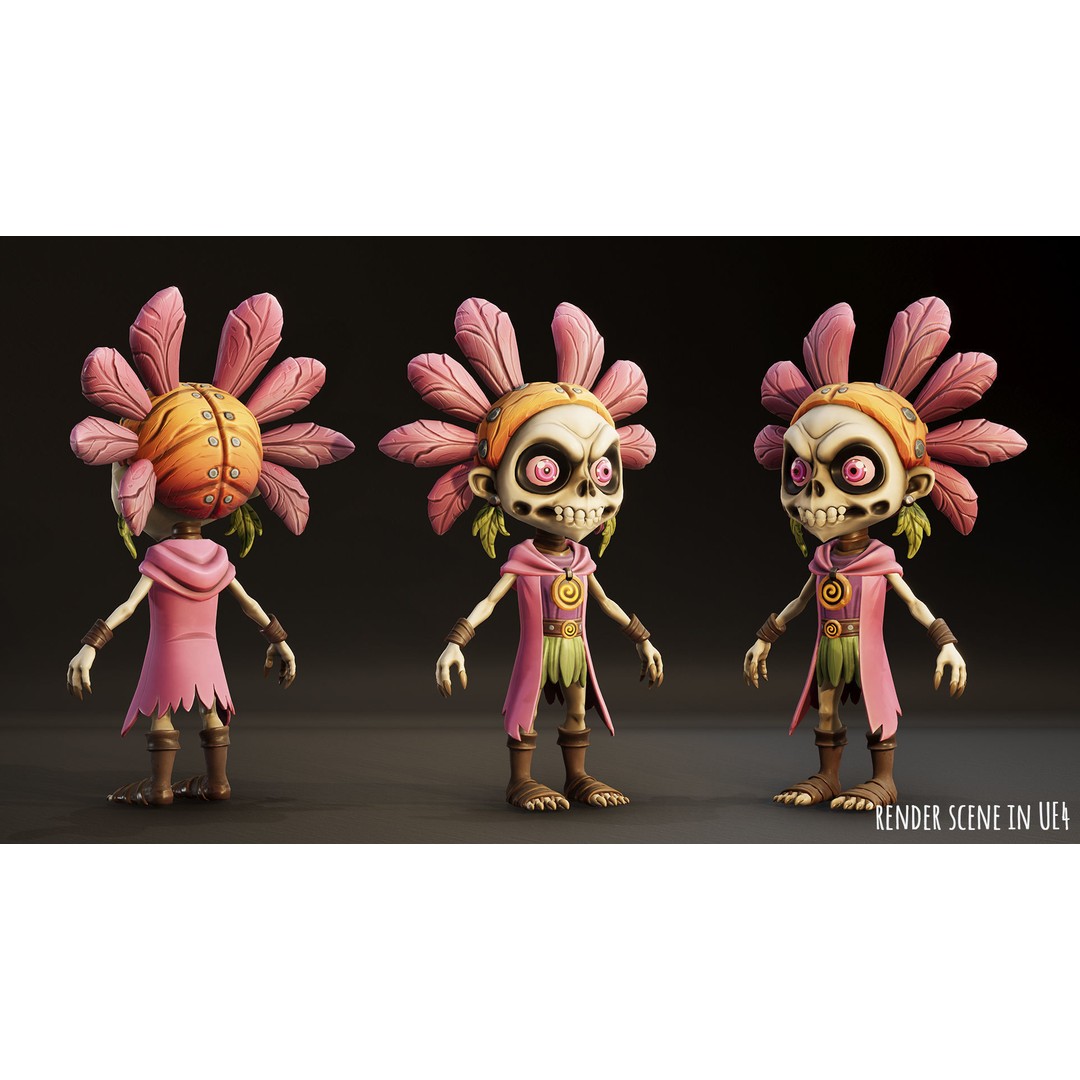 Stylized Forest Spirit 3D Model – Low Poly Game Asset, FBX - View 15