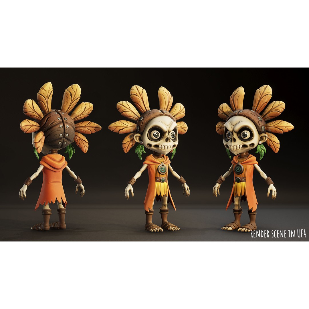 Stylized Forest Spirit 3D Model – Low Poly Game Asset, FBX - View 16
