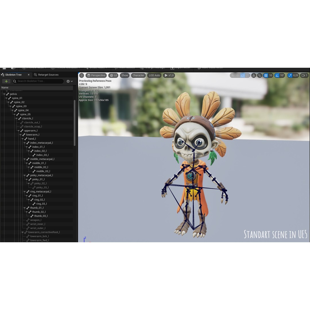 Stylized Forest Spirit 3D Model – Low Poly Game Asset, FBX - View 17